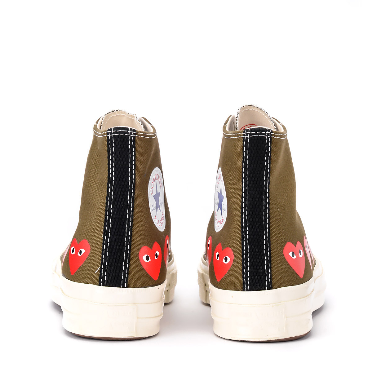 Zapatilla Comme des Garçons Play x Converse alta caqui con