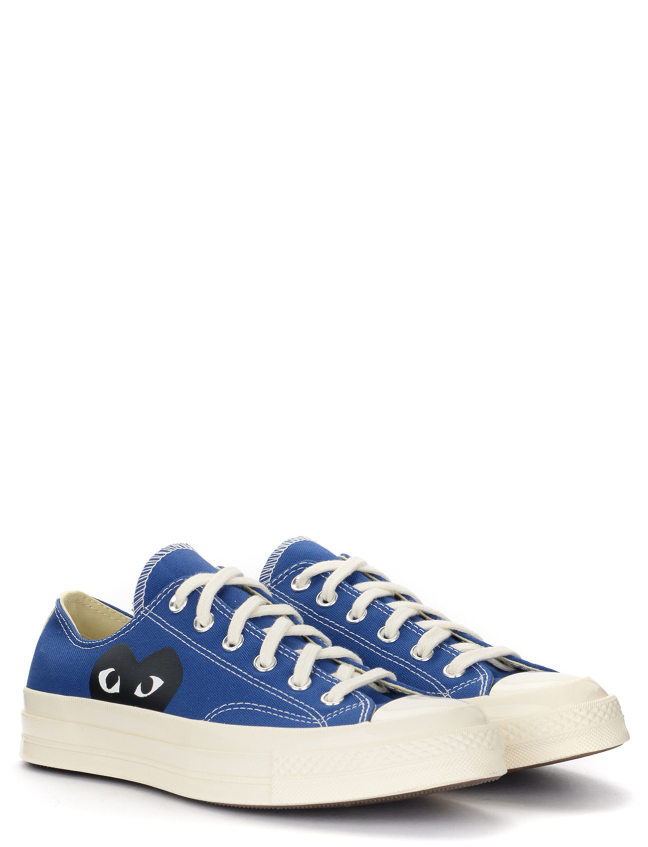 Sneaker Comme des Garçons Play x Converse in canvas blu con cuore
