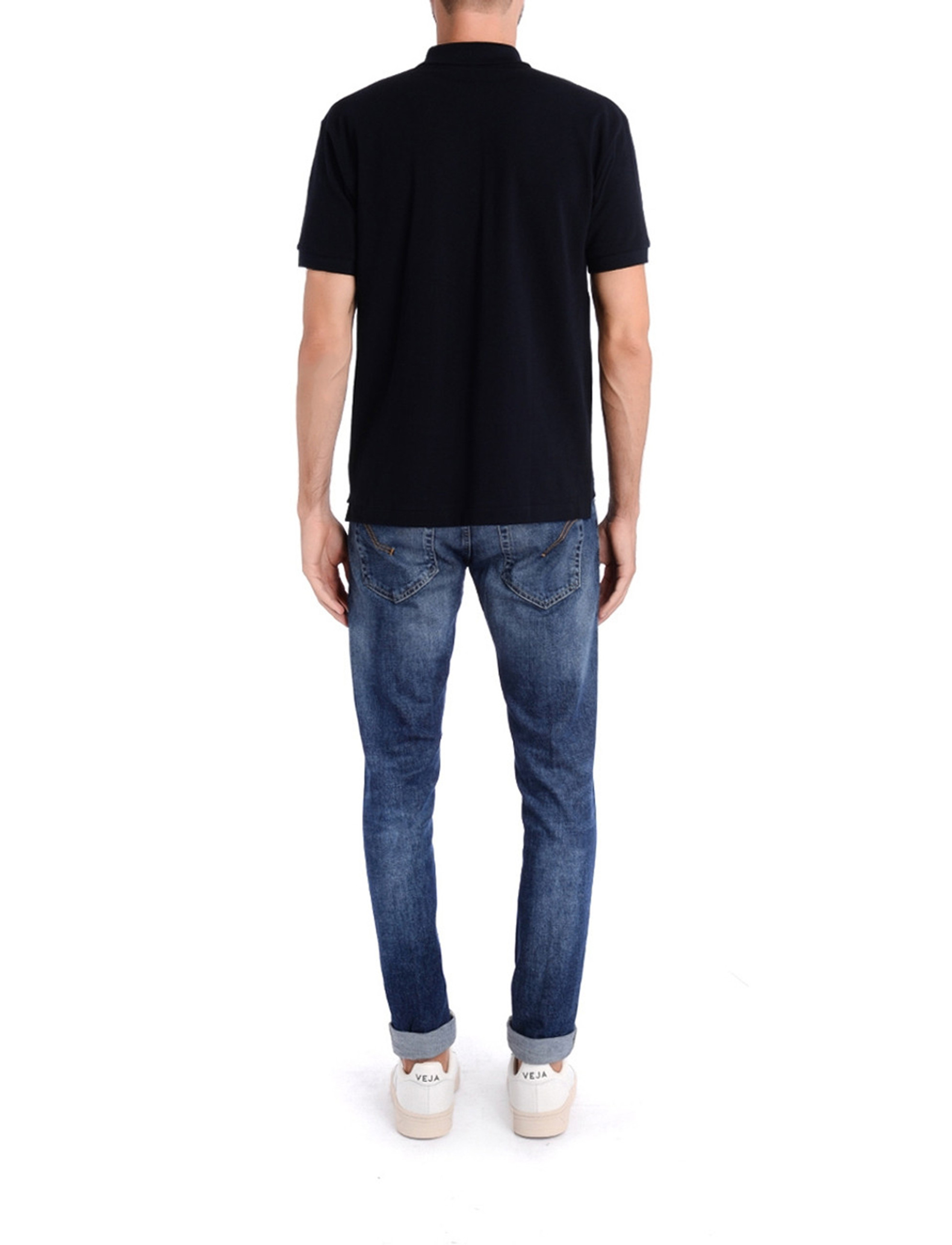 Comme Des Garcons Play navy blue polo shirt with red heart