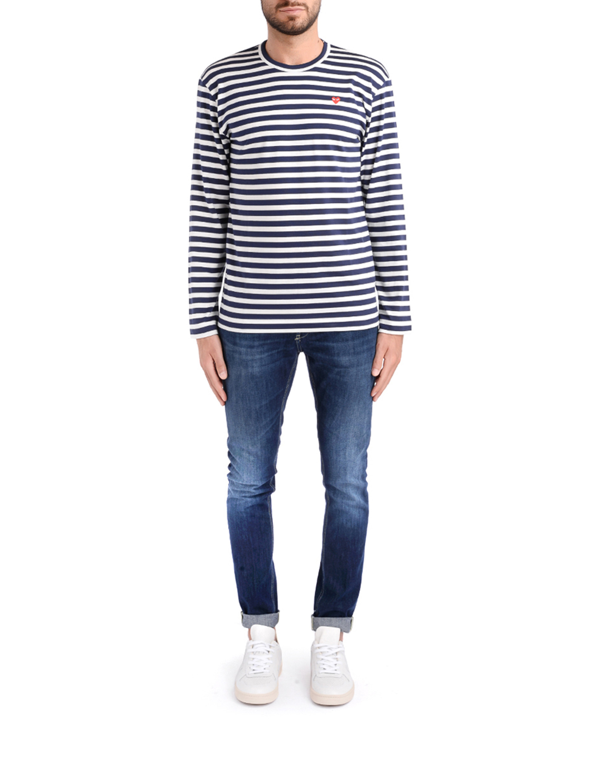 Tシャツ・カットソー Comme Des Garcons Play T-Shirt Maniche Lunghe A Righe T-Shirt a maniche lunghe Comme de Garçons Play a righe