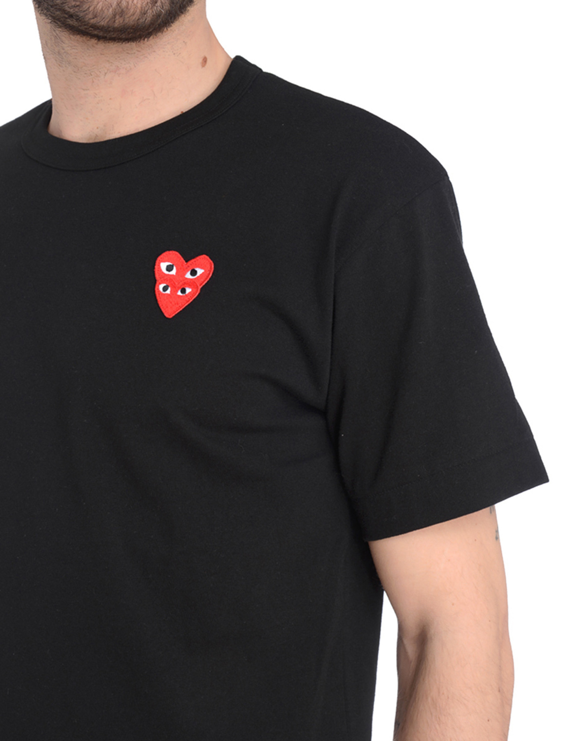 T-Shirt Comme Des Garçons PLAY black with overlapping hearts