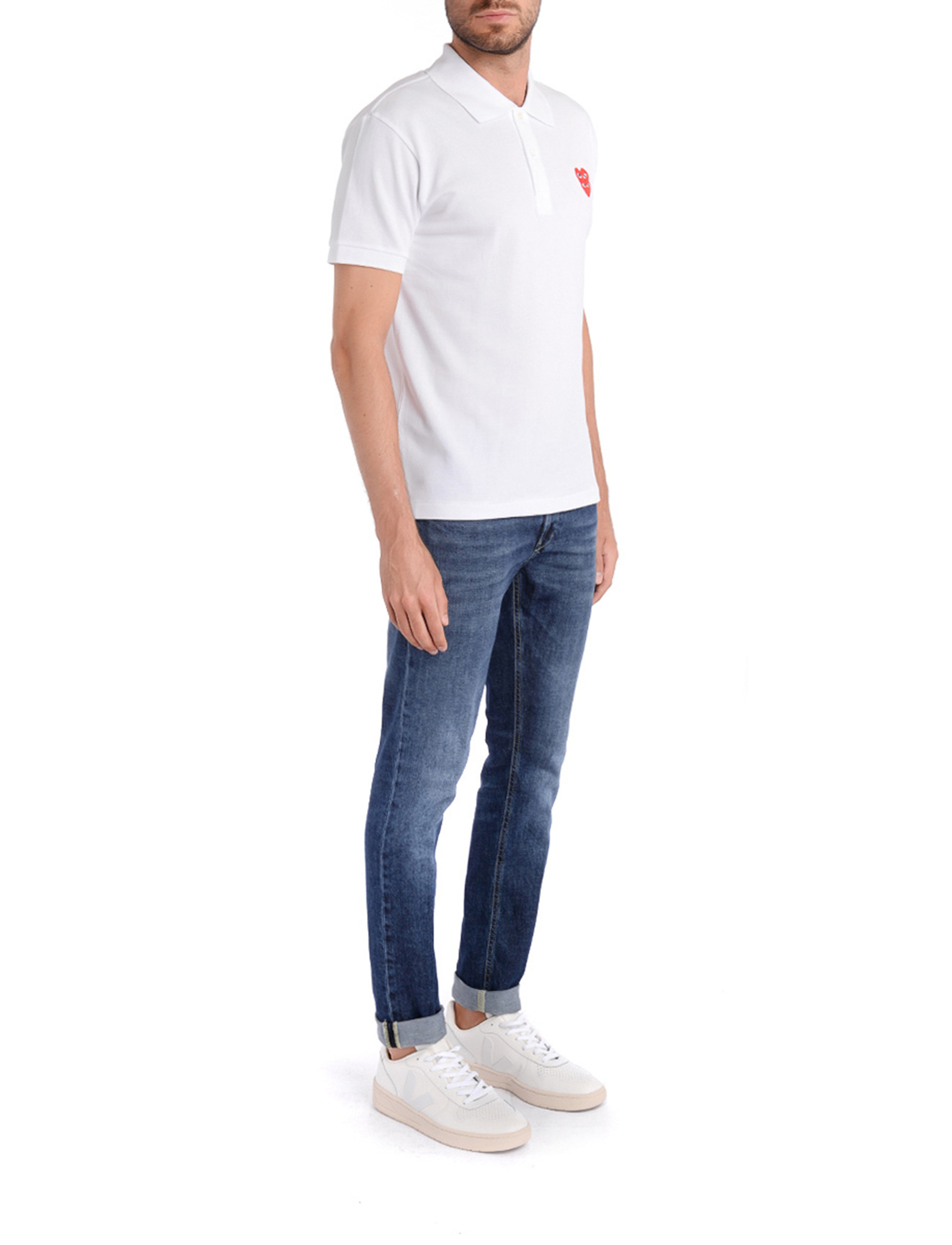 トップス comme des garcons homme polo shirt Play Comme des Garçons: Polo Shirt with Double Red Heart