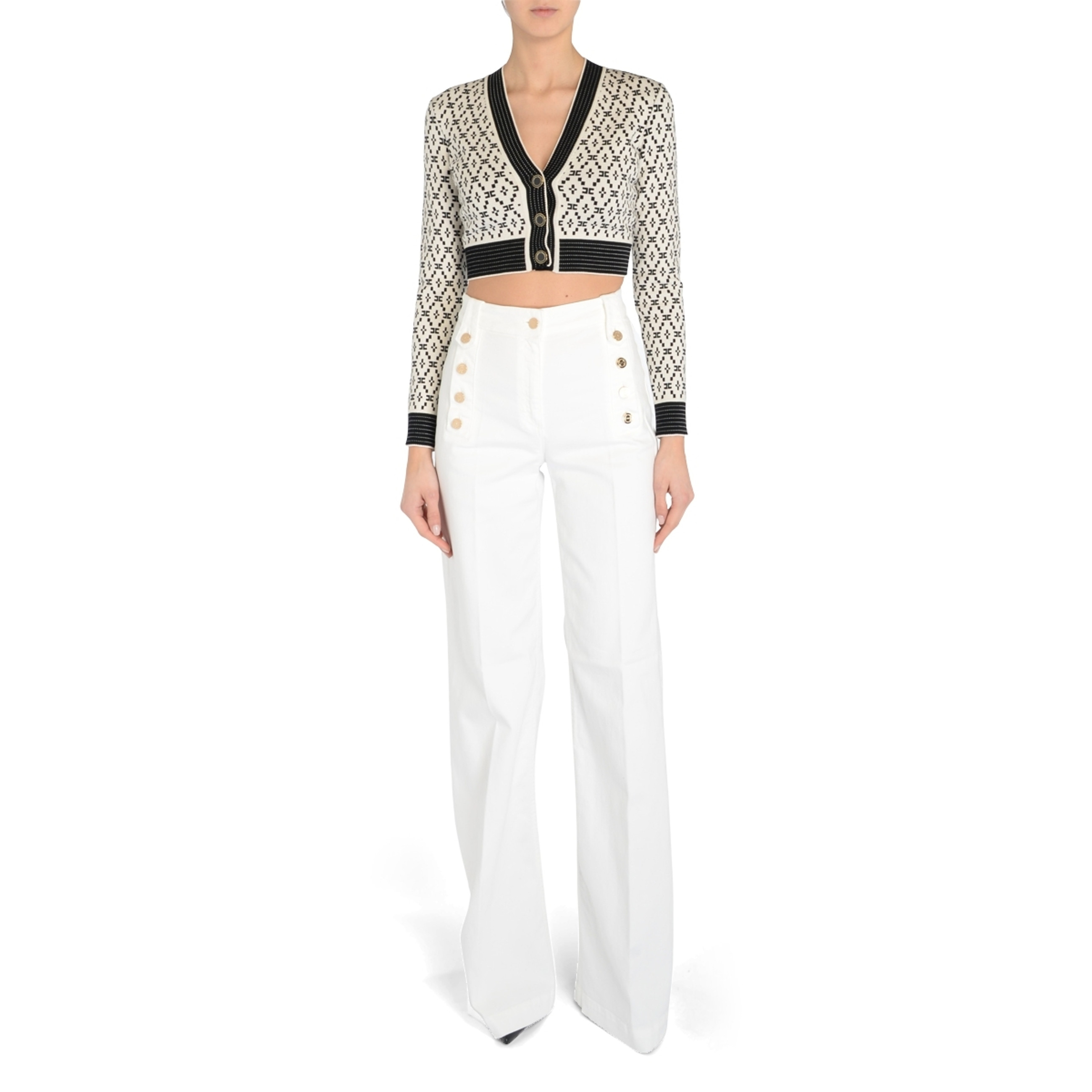 パンツ ELISABETTA FRANCHI Woman Pants Ivory PA085 360 ELISABETTA FRANCHI Women's trousers pa09852e2-360 ivory