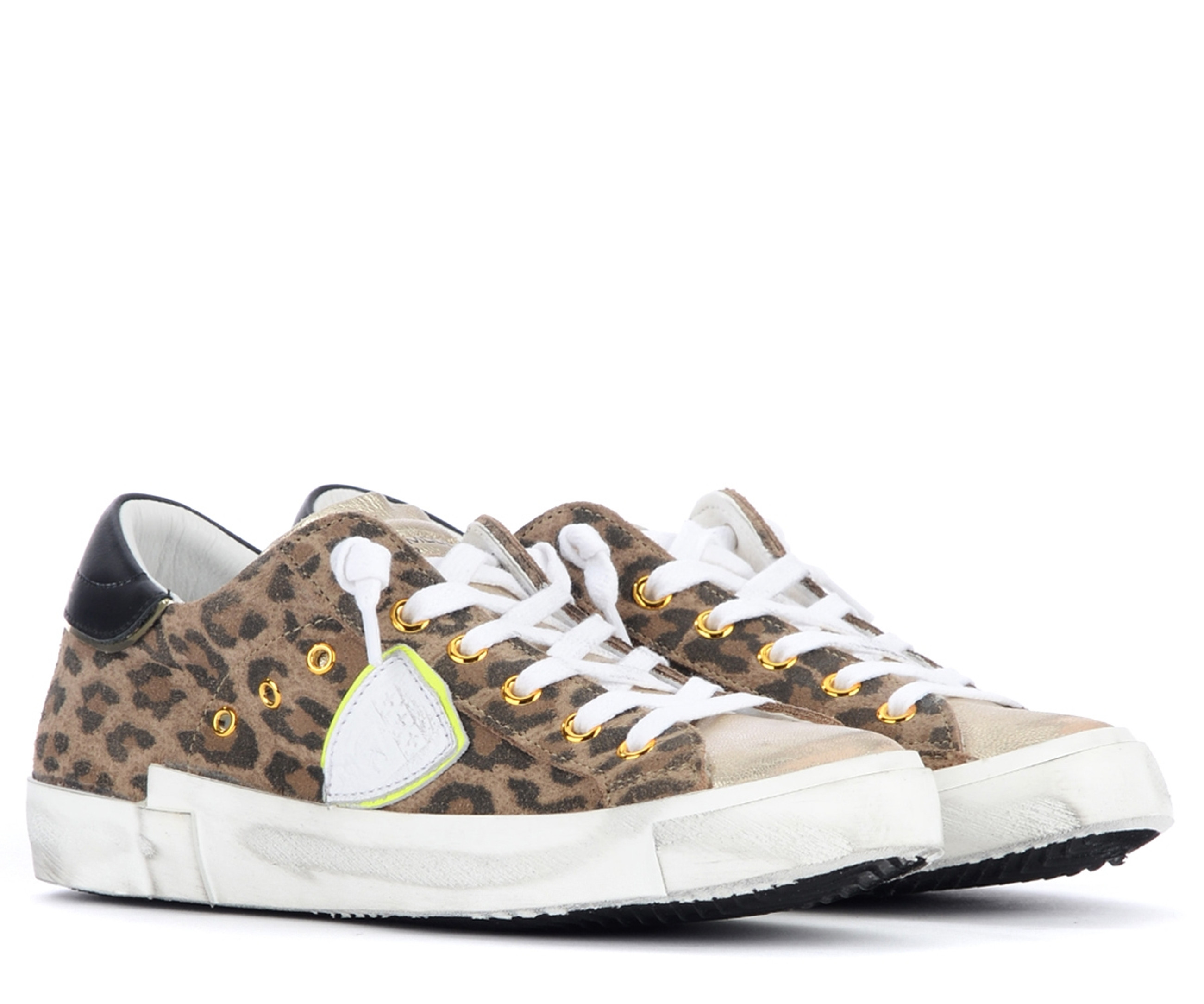 スニーカー PHILIPPE MODEL PARIS PRLD.HM04 Sneakers Sneaker Philippe Model Paris X gold and animal leopard print