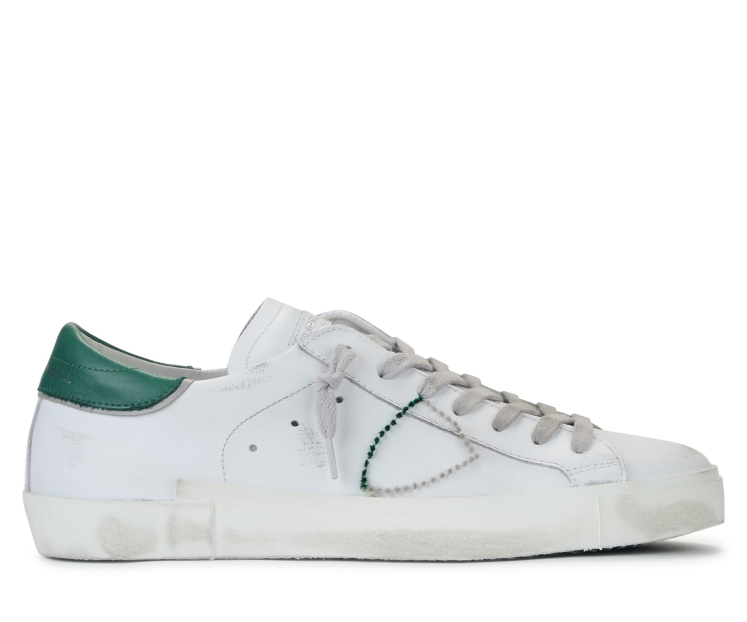 スニーカー PHILIPPE MODEL PARIS Sneaker Philippe Model Paris X in white and green leather