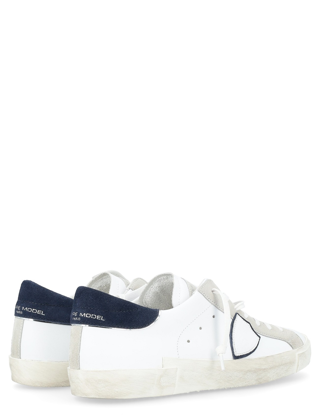 Philippe Model X sneakers in white leather with blue accents | H