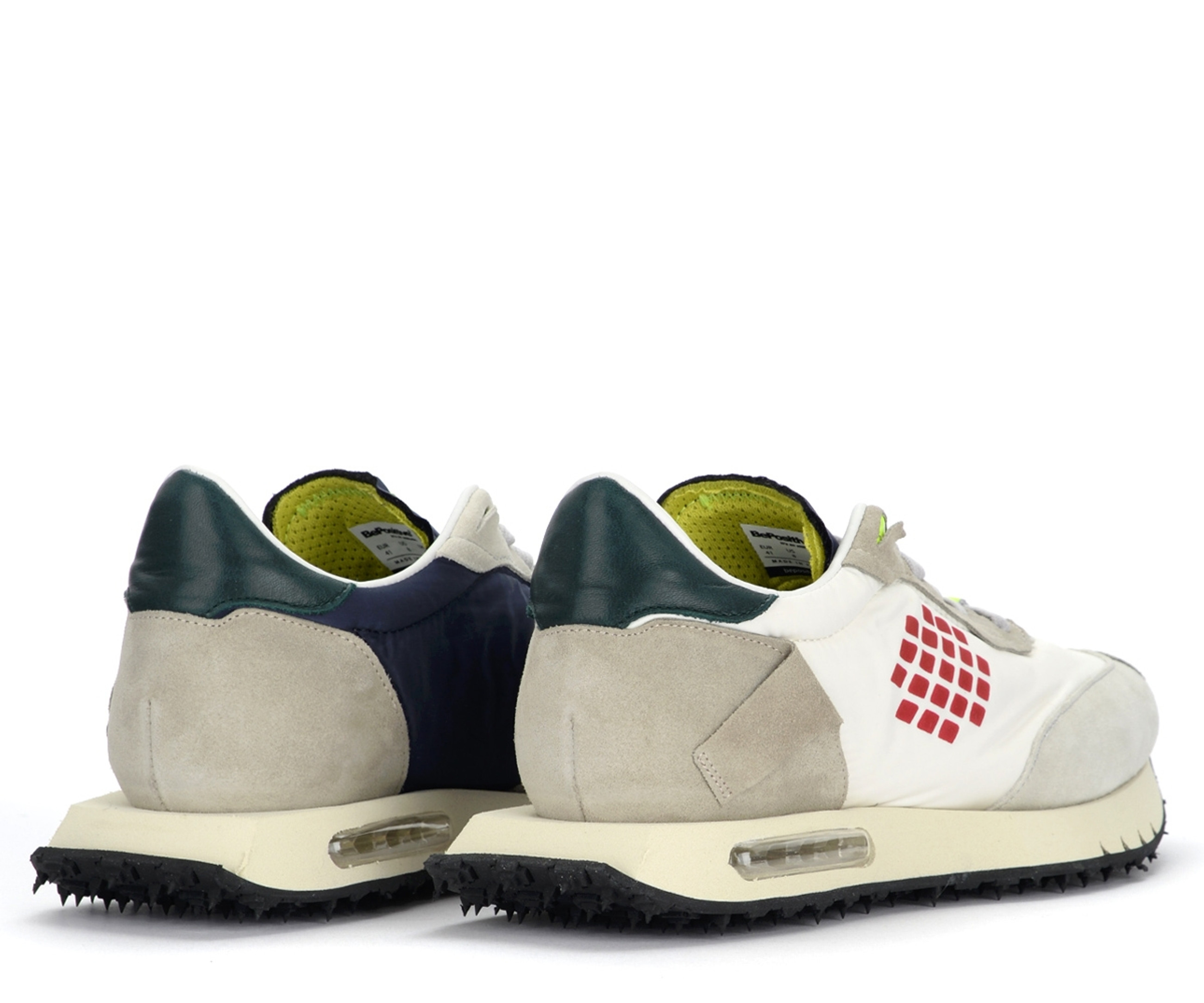 BePositive Space Race sneaker in white suede and canvas | H