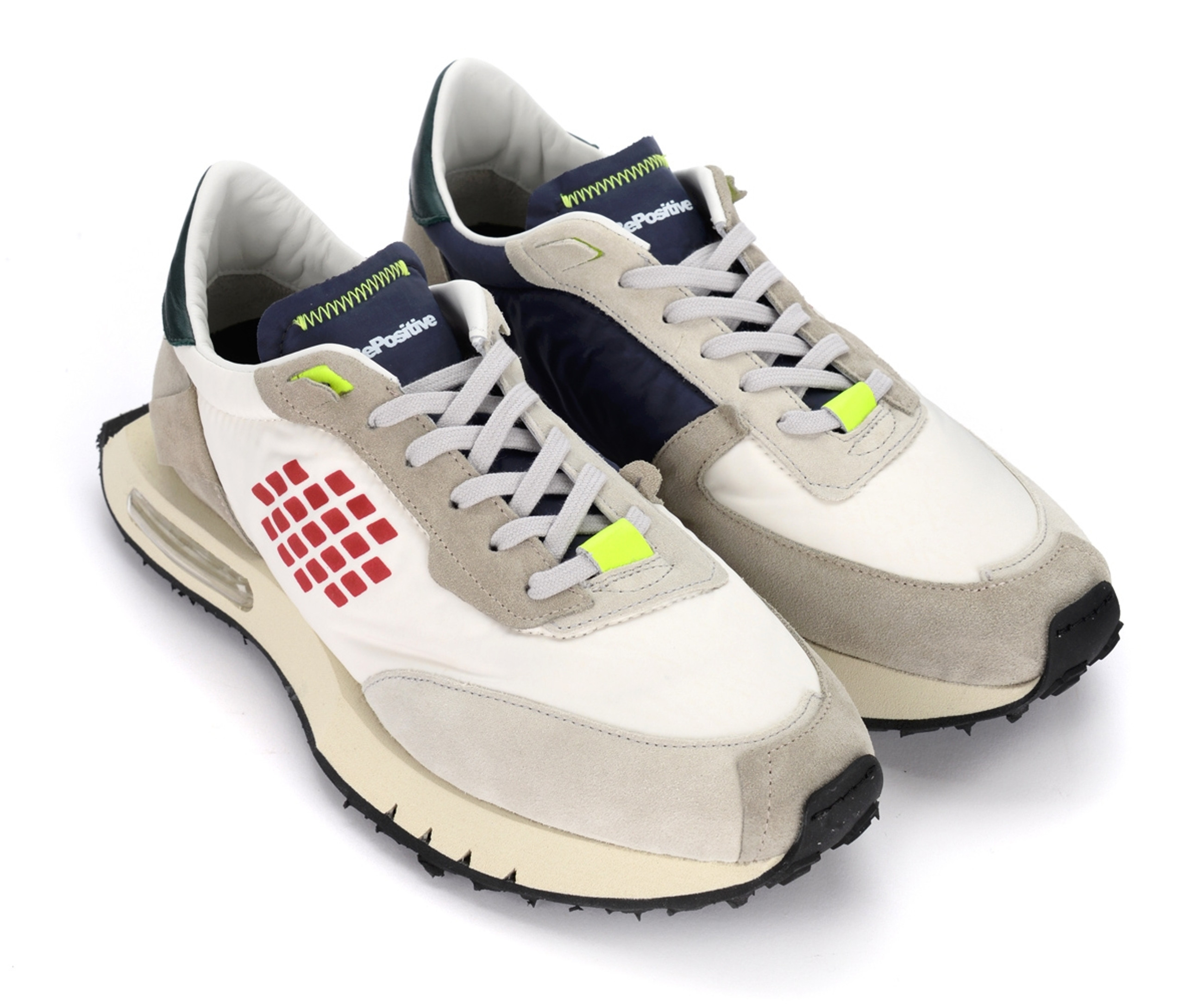 スニーカー Bepositive F4WORACE01/SUE Sneakers Space Race - Suede Mix + BePositive Space Race sneaker in white suede and canvas | H