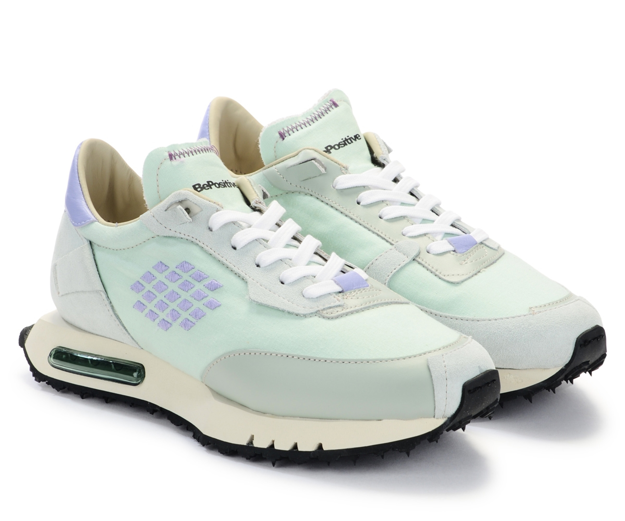 スニーカー Bepositive F4WORACE01/BLA Sneakers Space Race - Laser Cut BePositive Space Race Warm teal and purple | sneaker. H-Brands