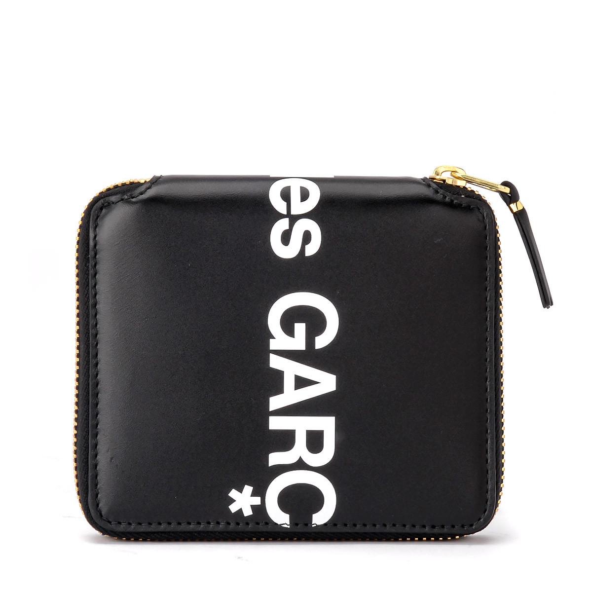 Comme Des Garçons Wallet let Huge Logo portefeuille en cuir noir