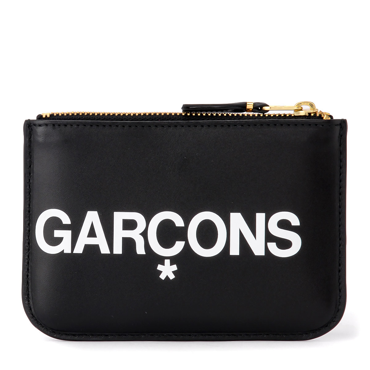 Bustina Comme Des Garçons Wallet Huge Logo in pelle nera H-Brands