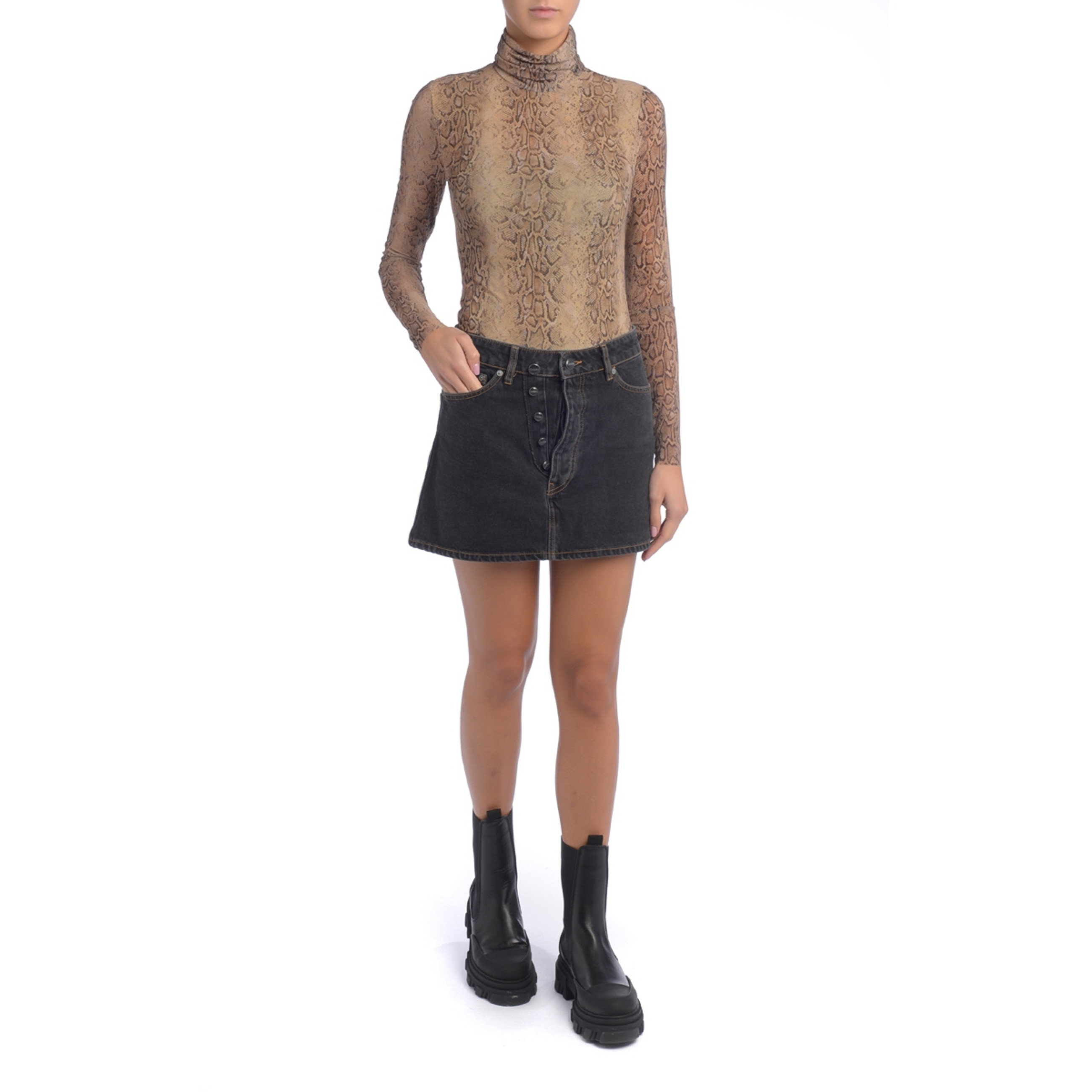 GANNI キholeネックスハンコルミティトレス F79606669 495 Top Ganni python | H-Brands