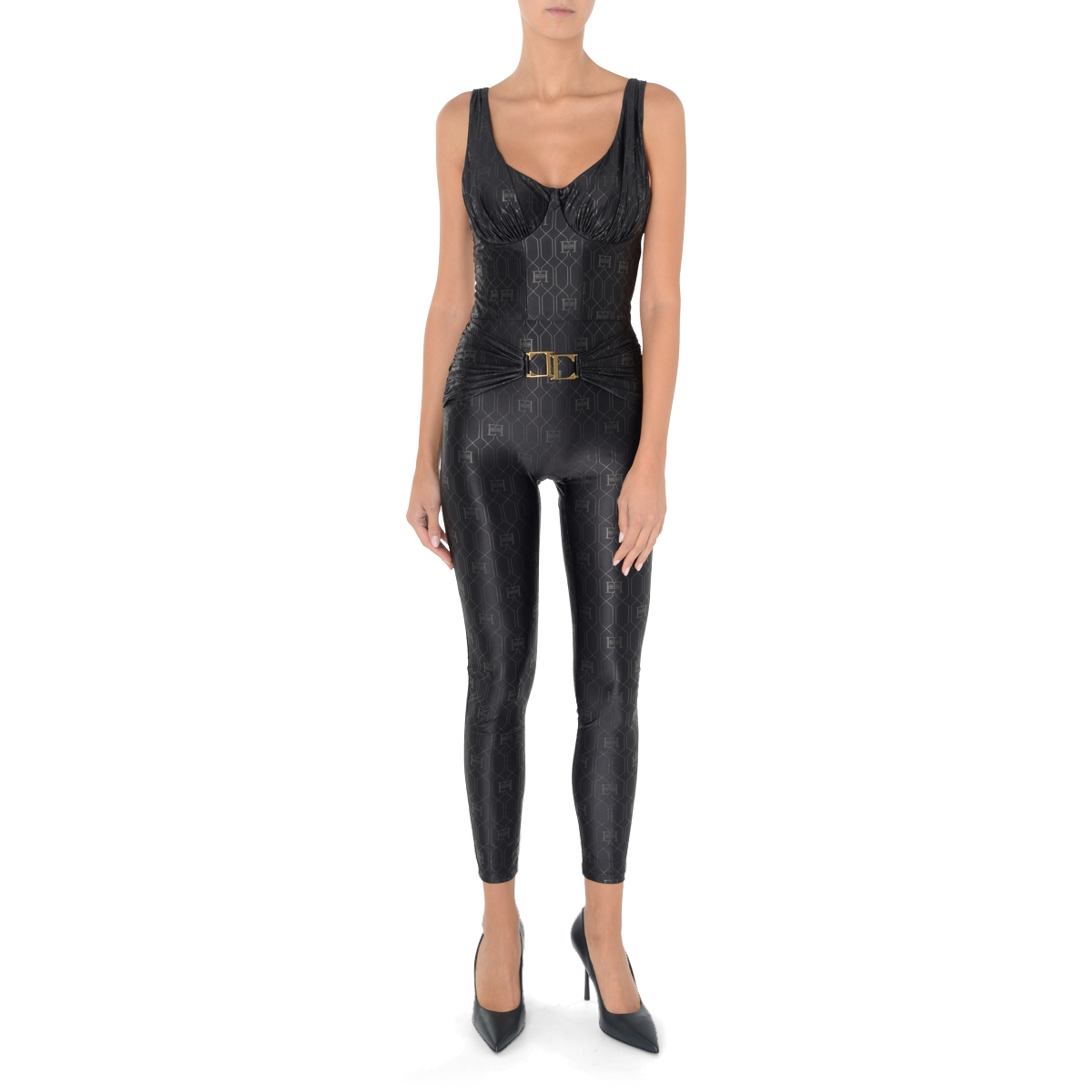 ELISABETTA FRANCHI 24AW パンツ ブラック系 Jumpsuit stretch Elisabetta Franchi black | H-Brands