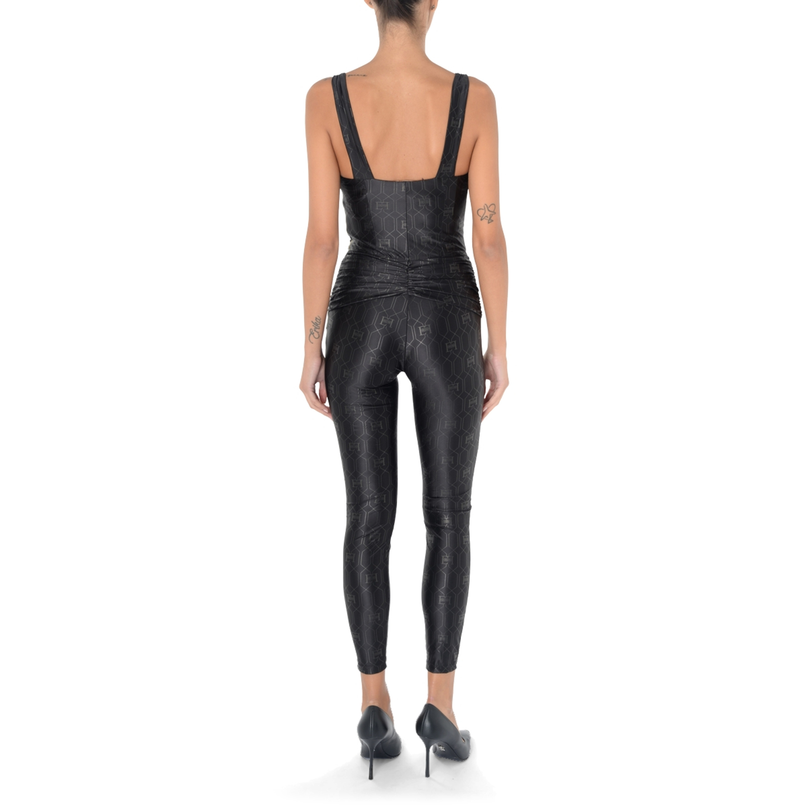 【希少】ELISABETTA FRANCHI バイエラスティック素材 パンツ Jumpsuit stretch Elisabetta Franchi black | H-Brands