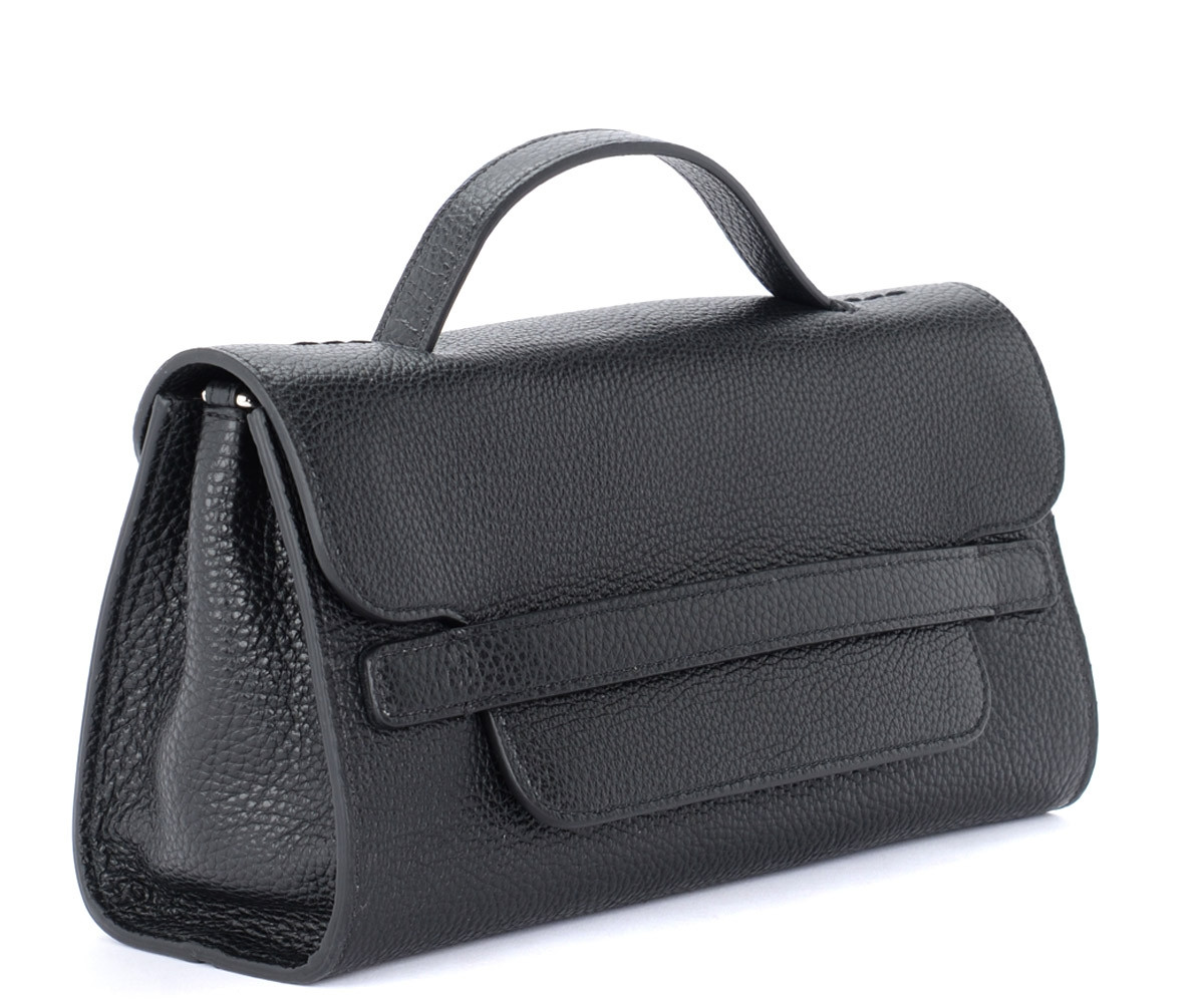 Borsa Zanellato Nina Daily Slim in pelle nera martellata | H-Brands