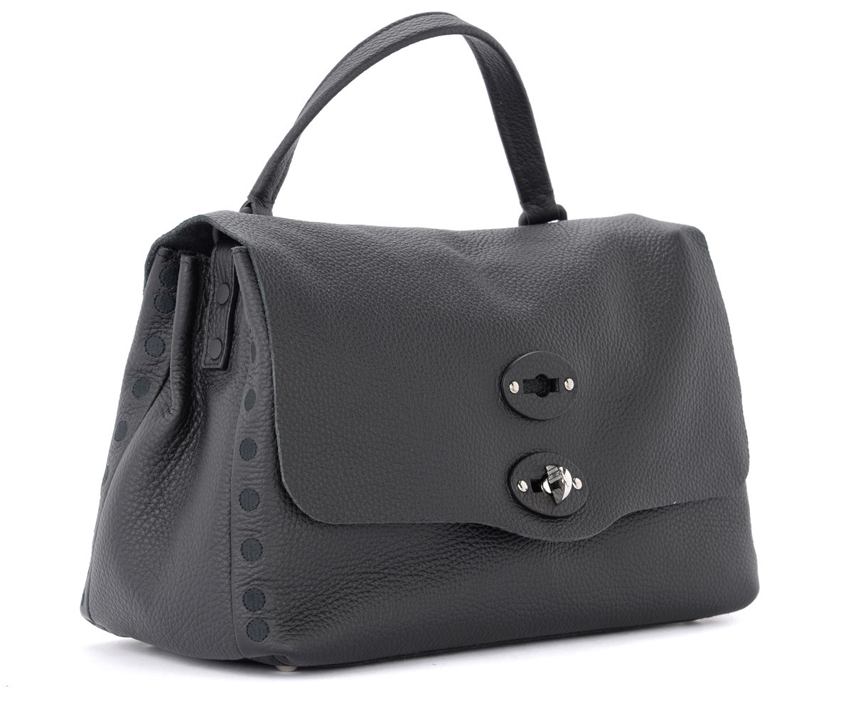 Zanellato Pura S Handbag in Black Embossed Leather | H-Brands
