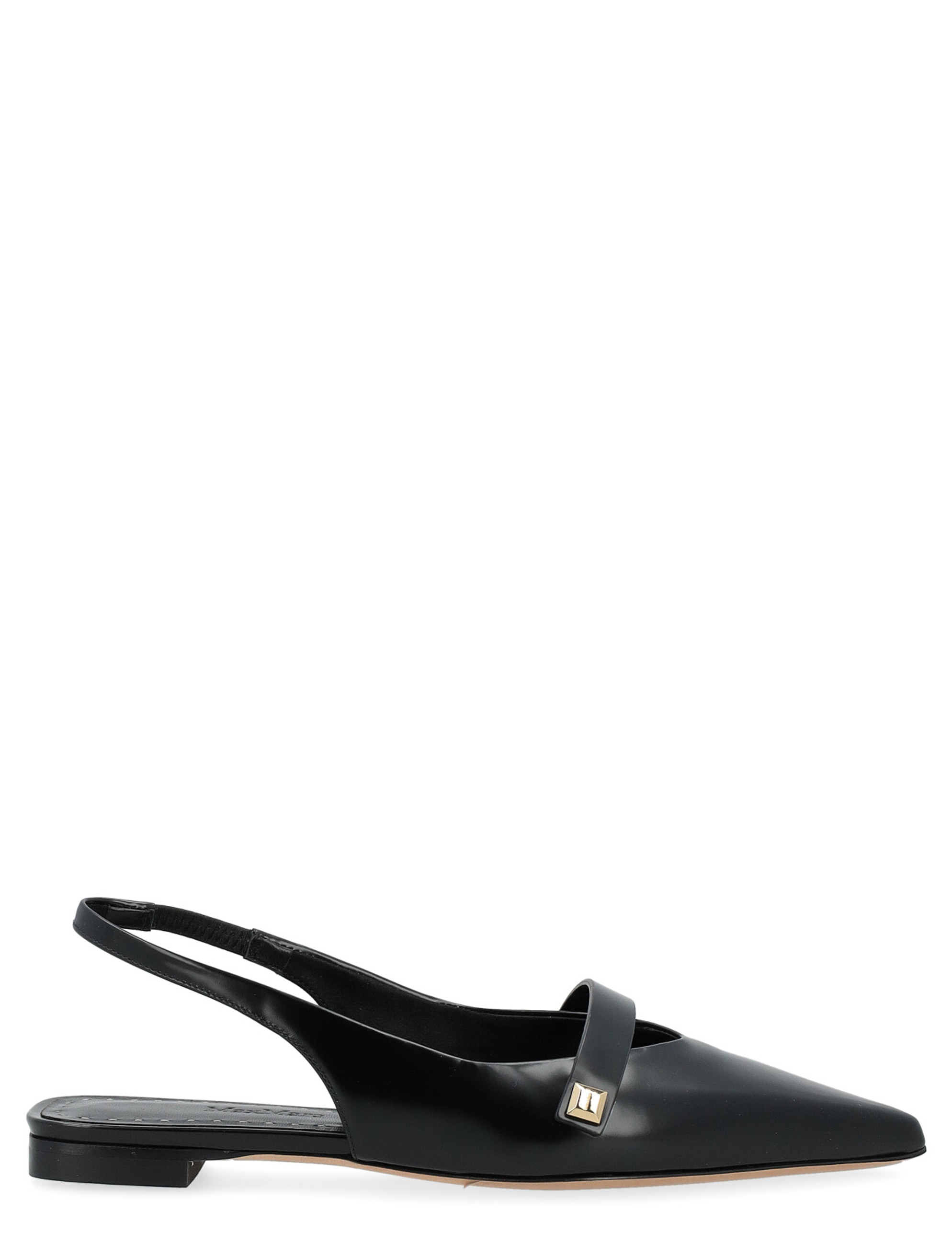 人気【MAXMARA】Sandalo flat in pelle Sandalo flat Max Mara in pelle nera