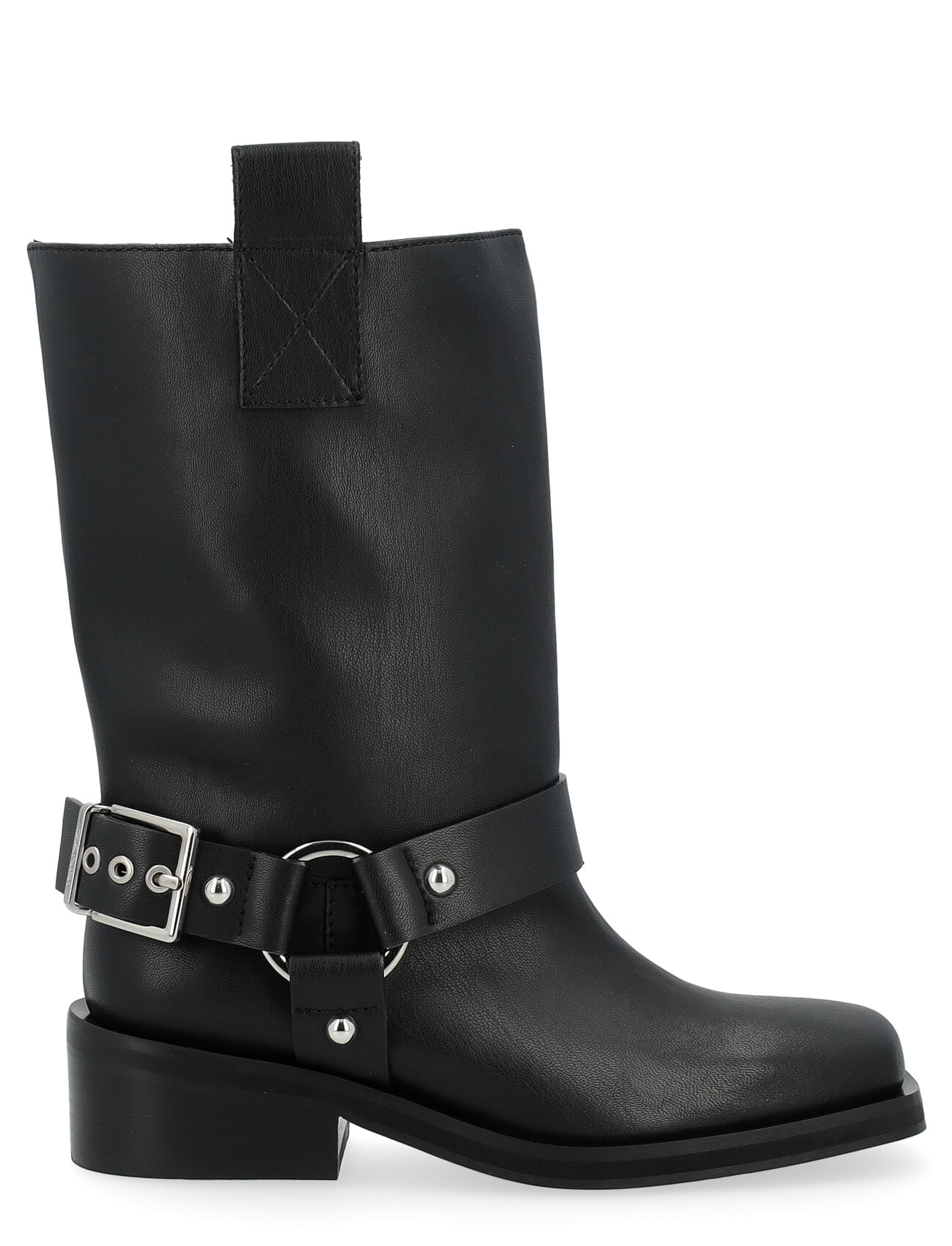 Biker boot Ganni black leather