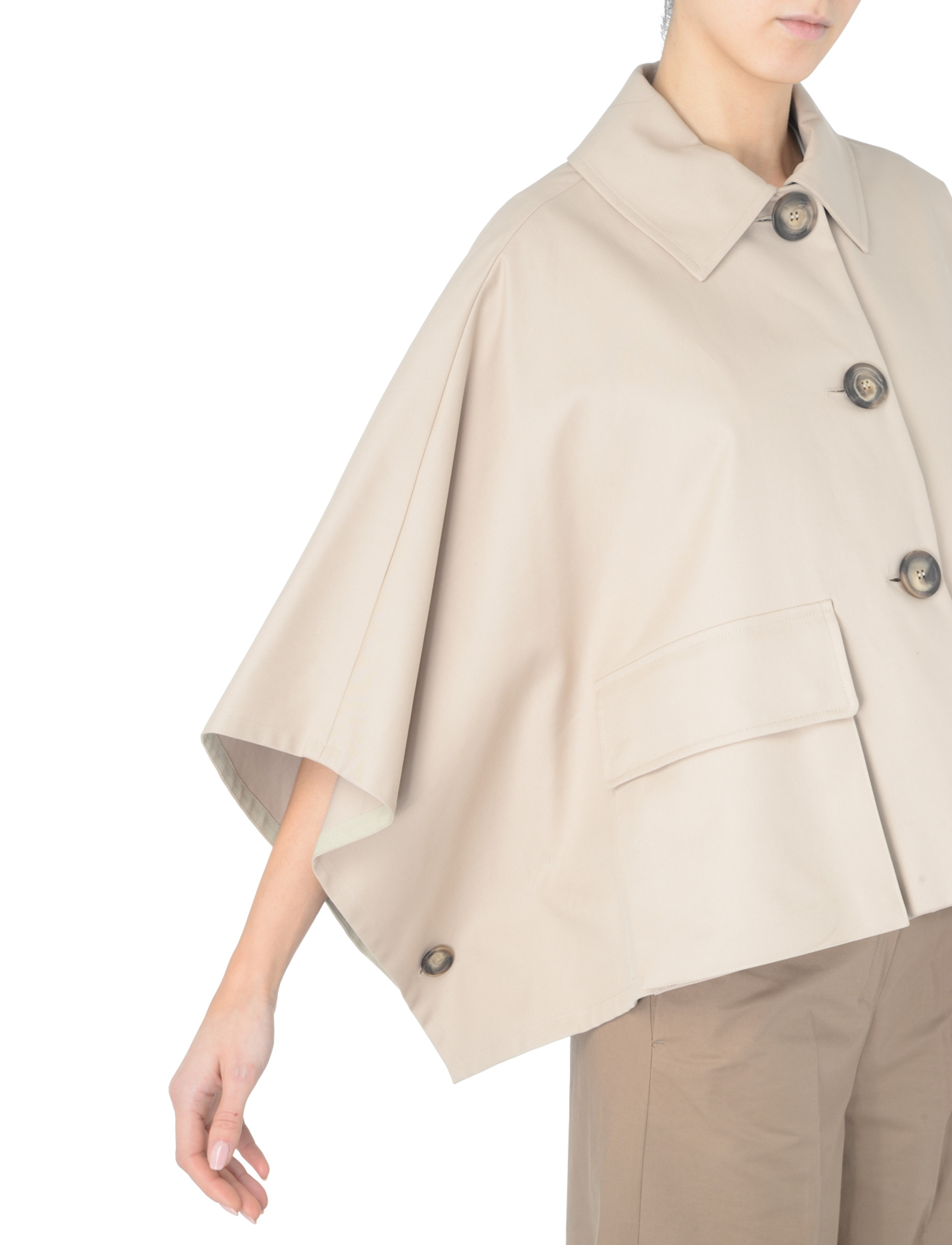 【送料&関税込】Max Mara Chalk Jacquard Cape MAX MARA - Tenente Logo Jacquard Cape Max Mara