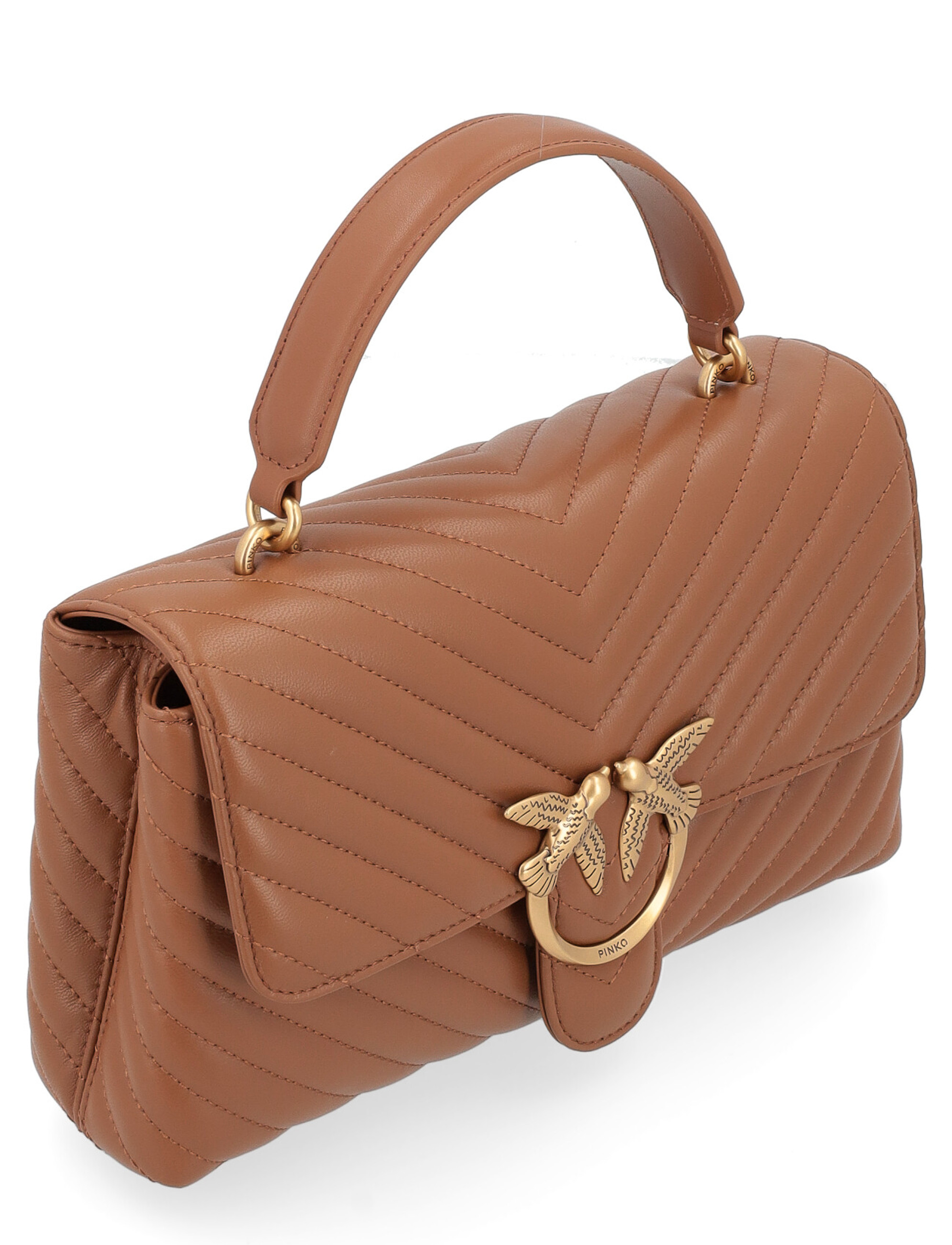Bag Pinko Love Lady Puff Chevron Classic brown leather bag Bag Pinko Love Lady Puff Chevron Classic brown leather bag
