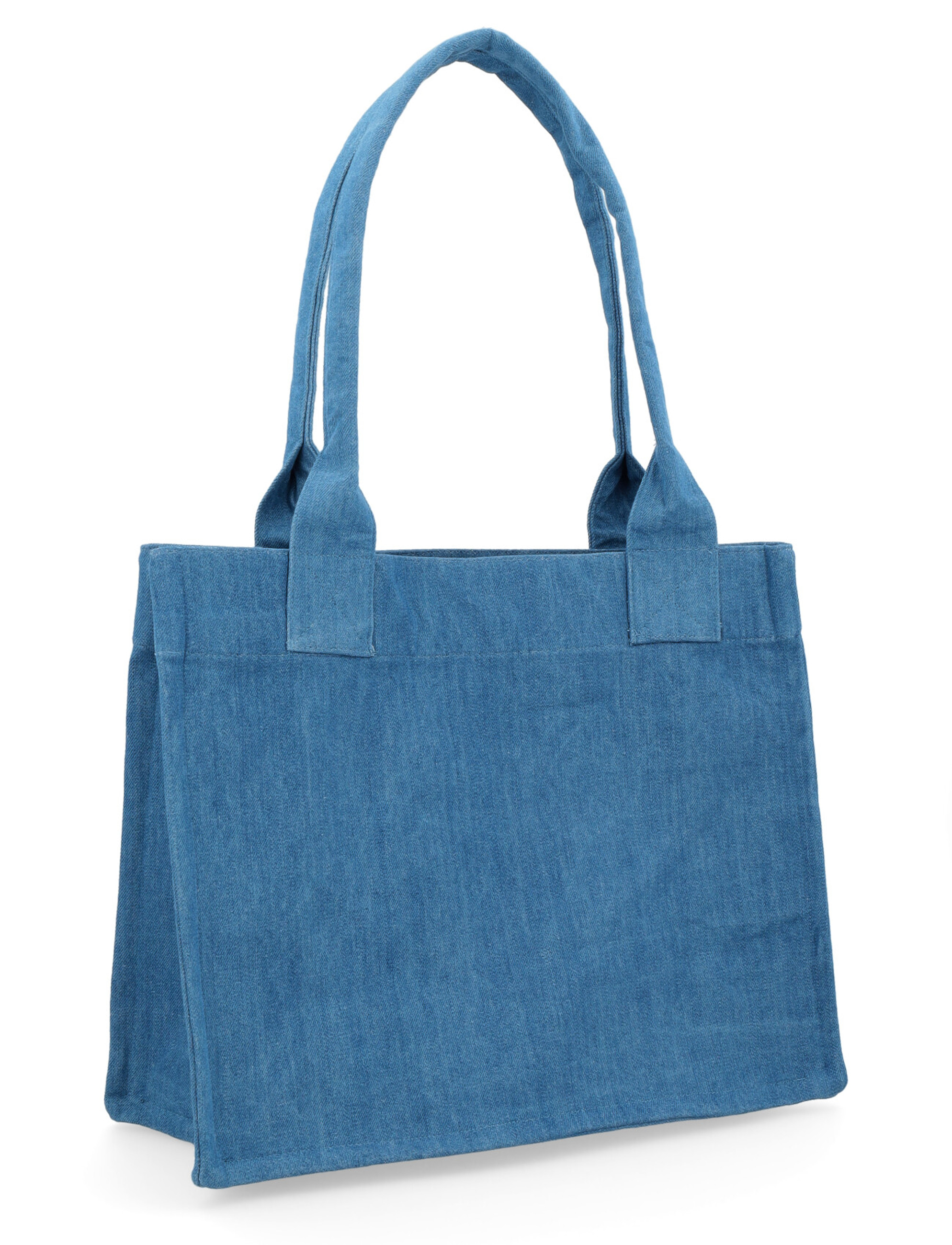 トートバッグ Ganni SS25 Logo embroidery denim shopping bag (A5599 630) Ganni SS25 Logo embroidery denim shopping bag (A5599 630