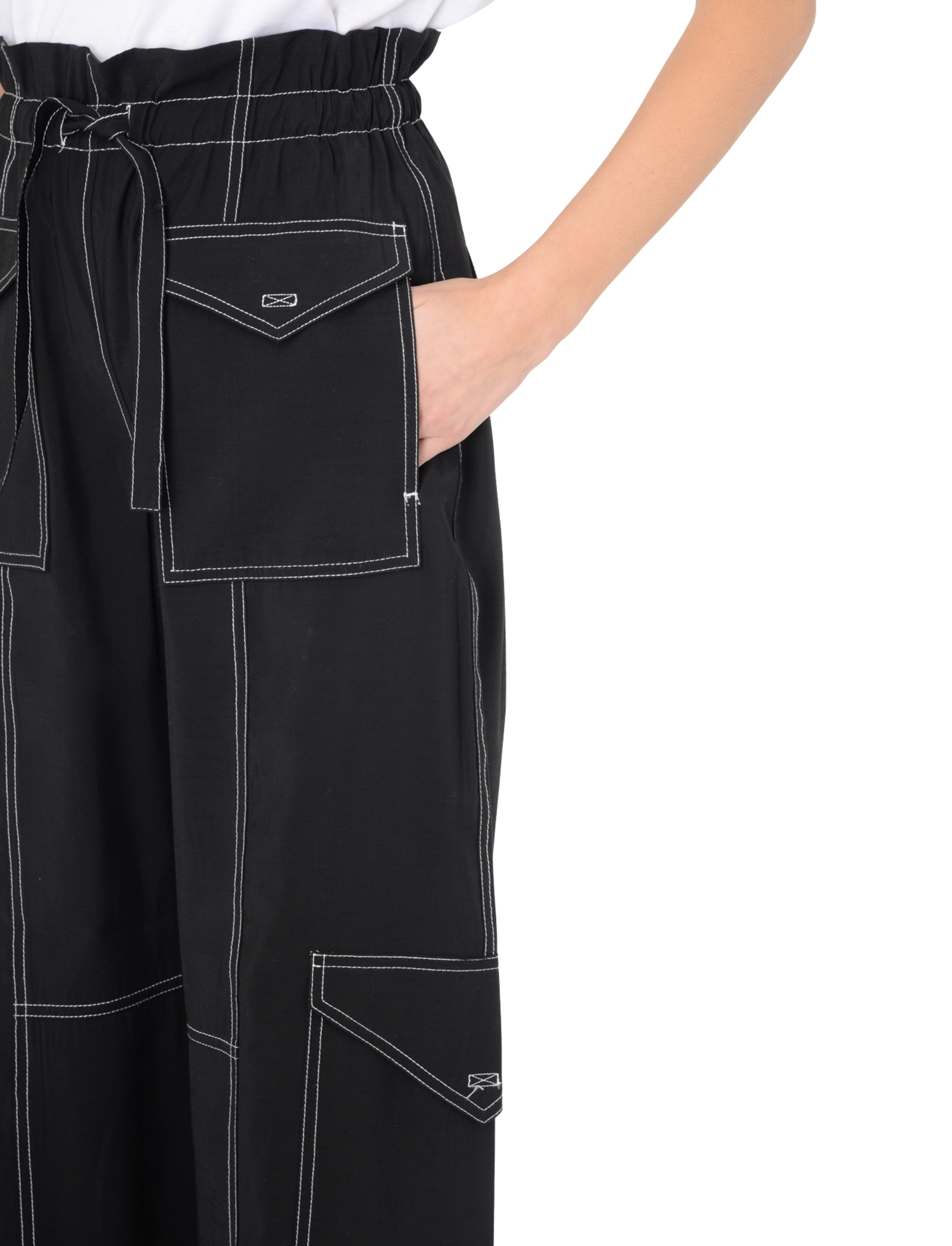 パンツ GANNI Woman Pants Black F8807 099 Pants Ganni in ultra light black viscose