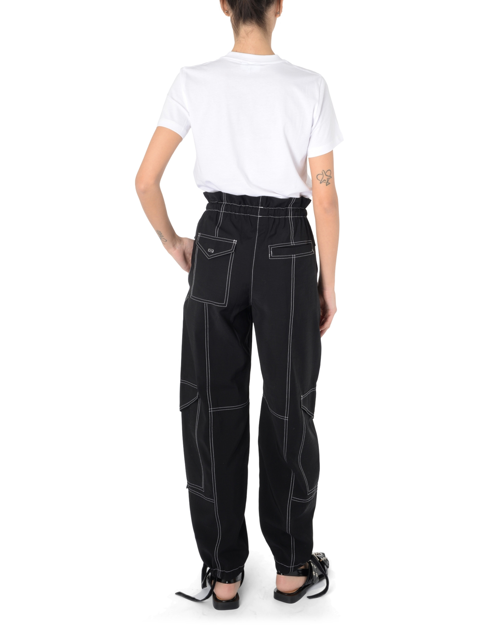 パンツ GANNI Woman Pants Black F8807 099 Pants Ganni in ultra light black viscose