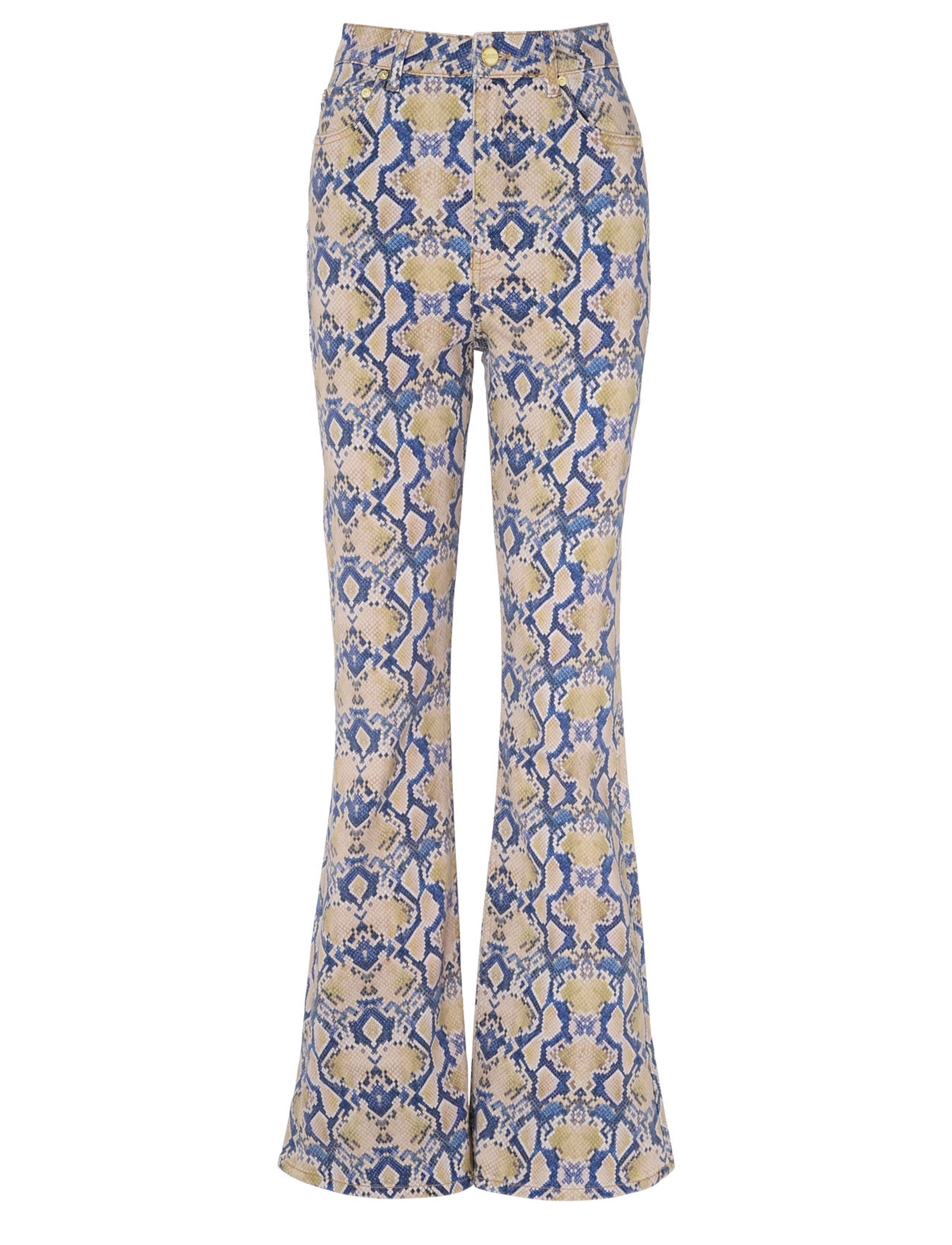 Jeans Ganni con stampa pitonata