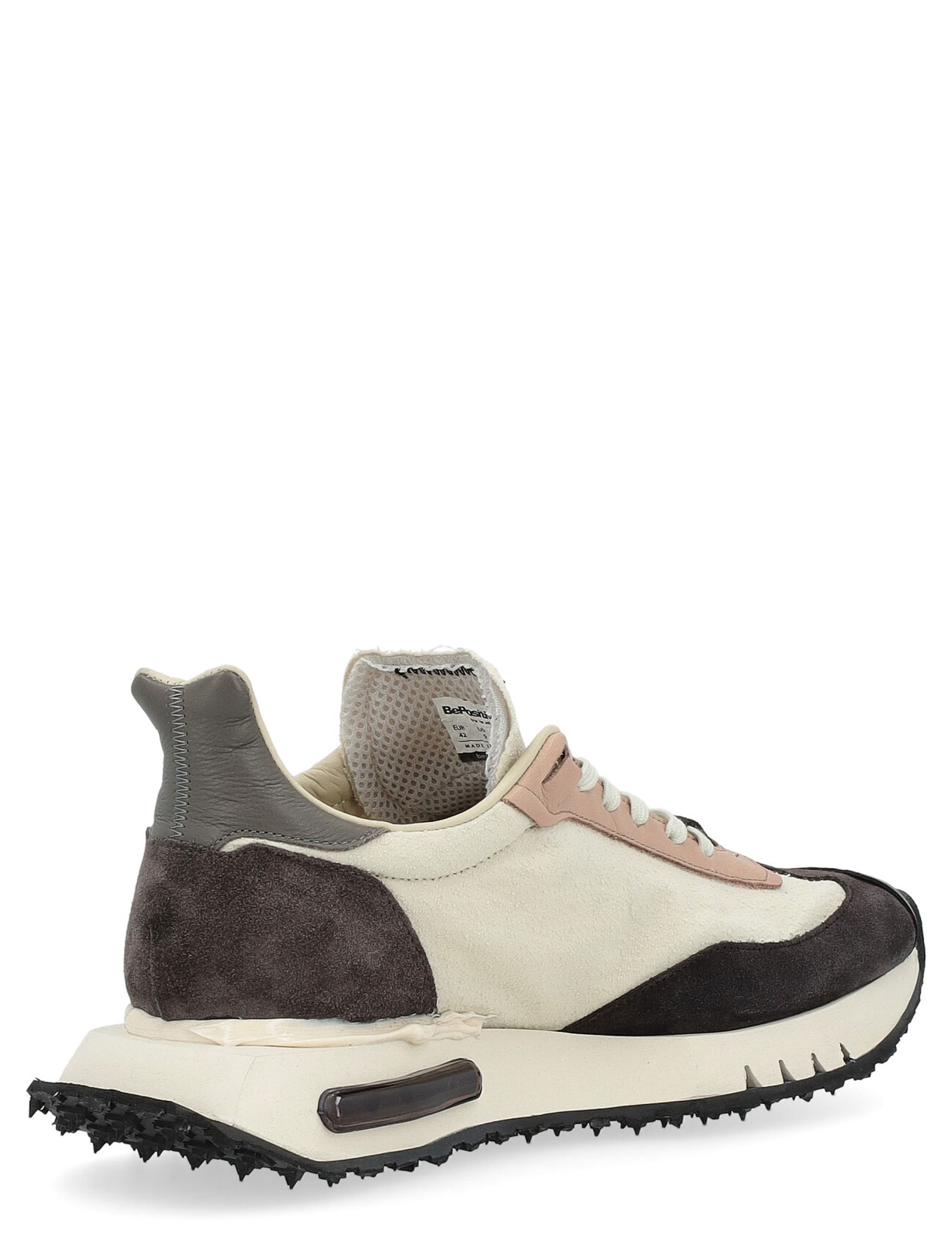 Sneaker BePositive Space Race in suede e tessuto beige e cuoio
