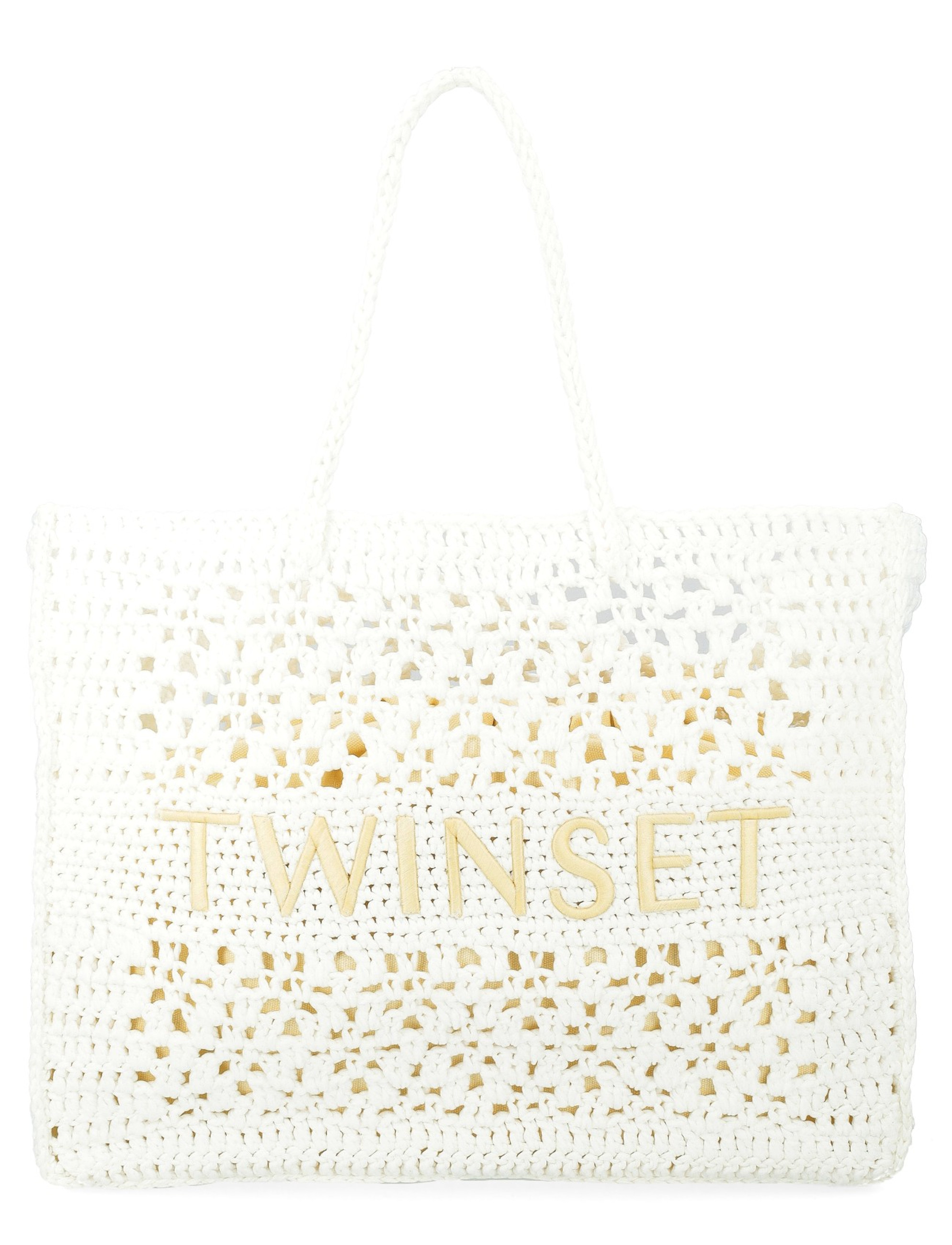 Bag Twinset Bohemian in white cotton