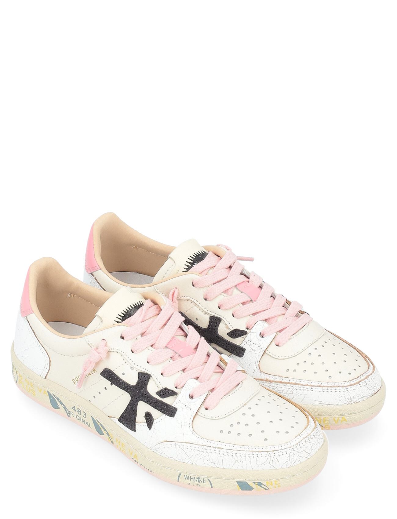 Premiata 6783 white and pink used leather sneaker - Main Image