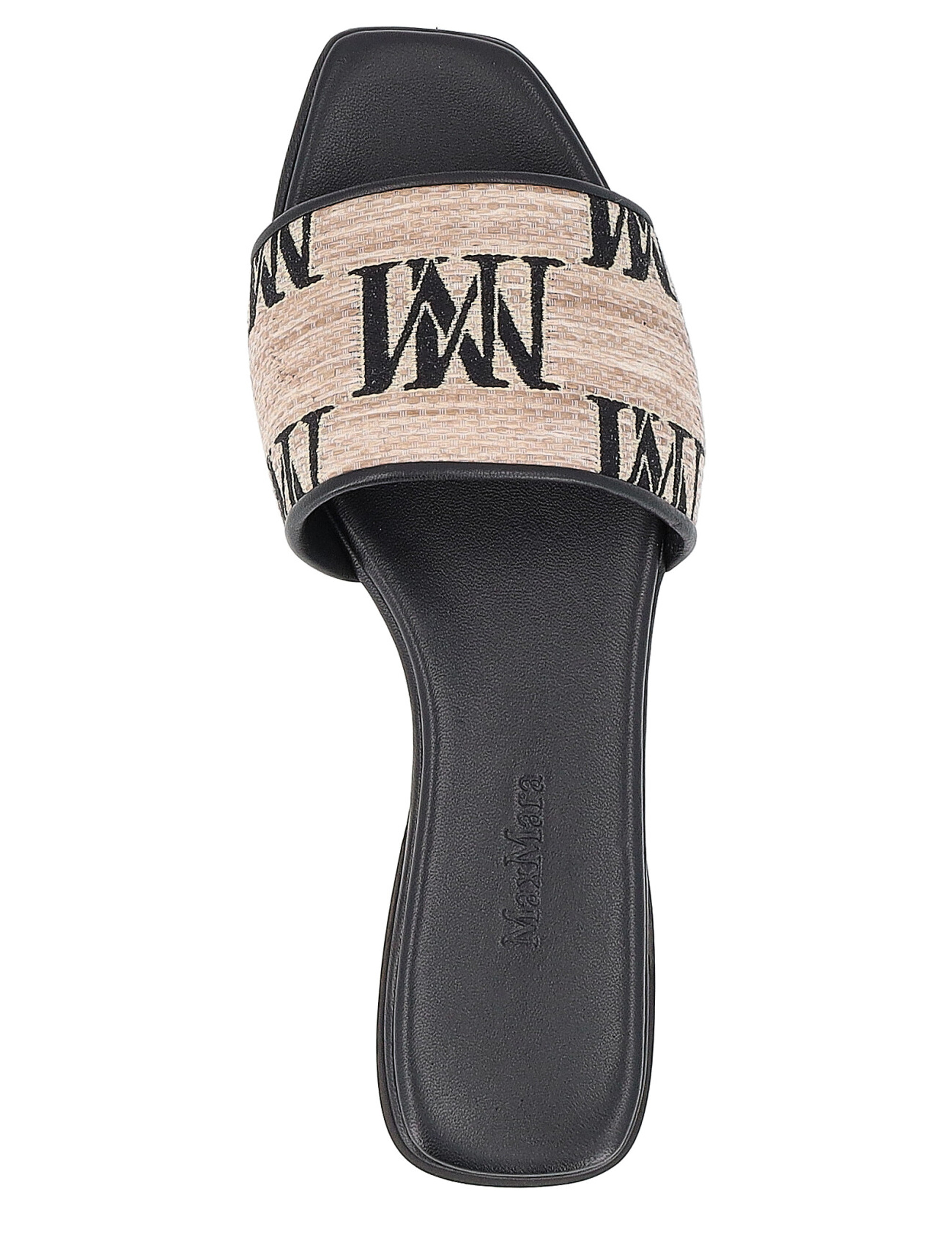 人気【MAXMARA】Sandalo flat in tessuto liscio effetto rafia Sandalo Max Mara flat in tessuto
