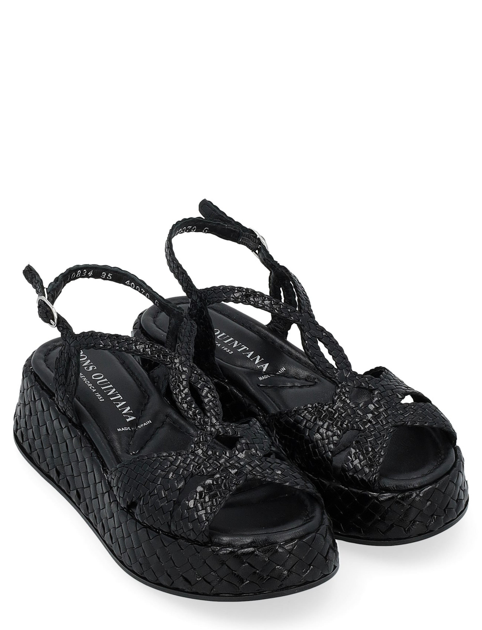 サンダル・ミュール PONS QUINTANA SS25 Sandals (10834 T00FUMO) Sandal Pons Quintana Maui in black woven leather