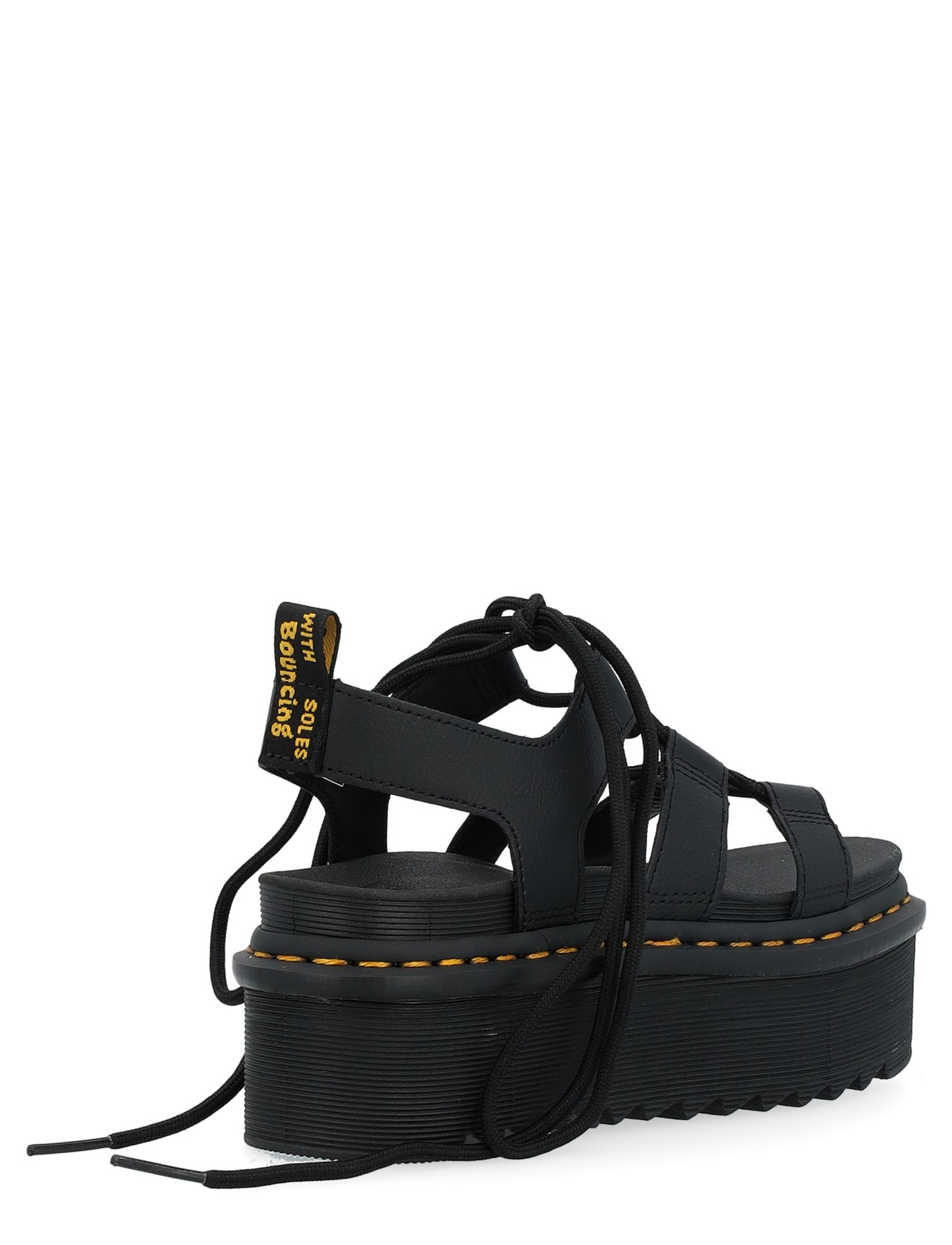 ■Dr.Martens■ Natilla XL Black Athena Black 31538001 Nartilla Athena Leather Gladiator Platform Sandals in Black