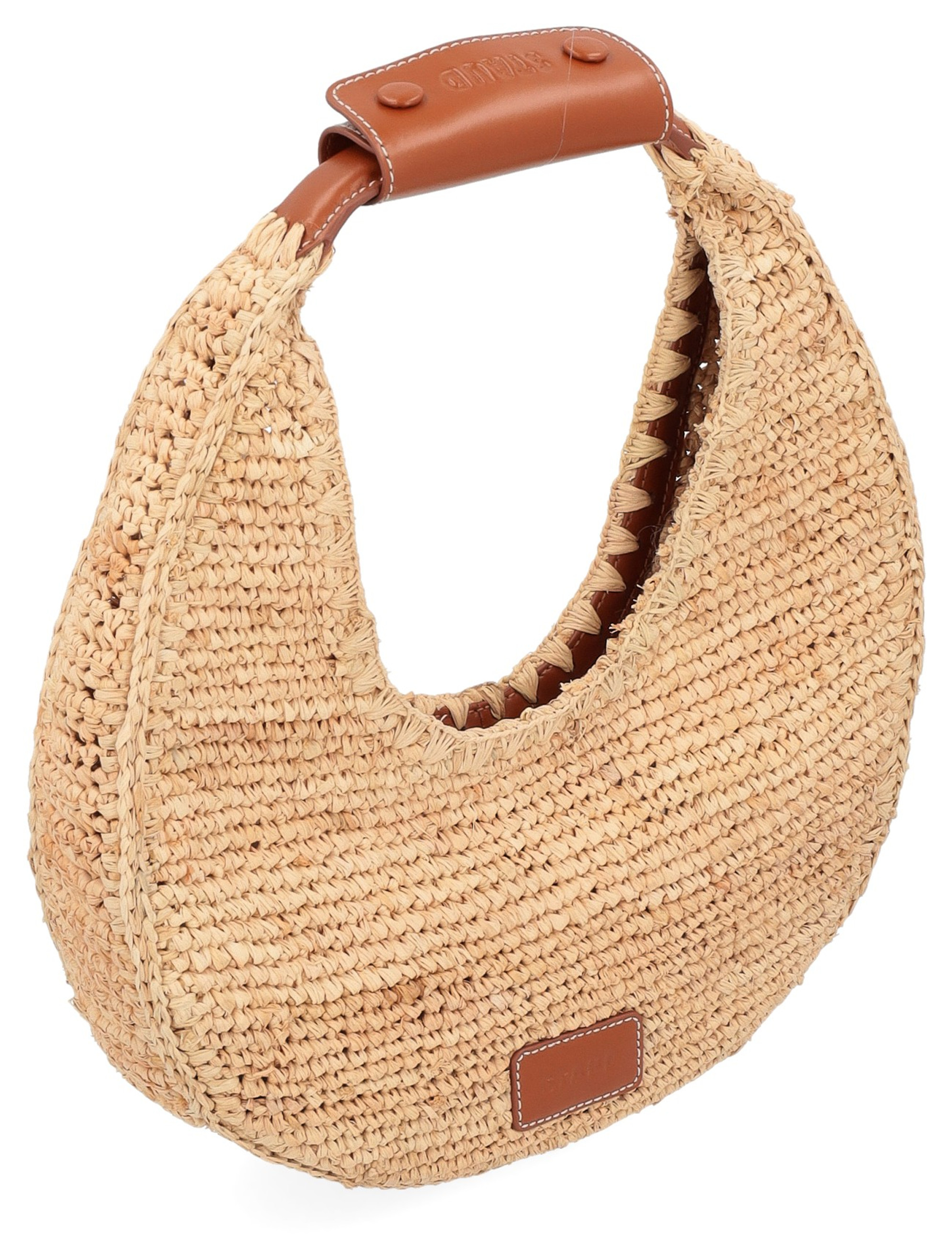 Staud Moon Raffia Bag natural color