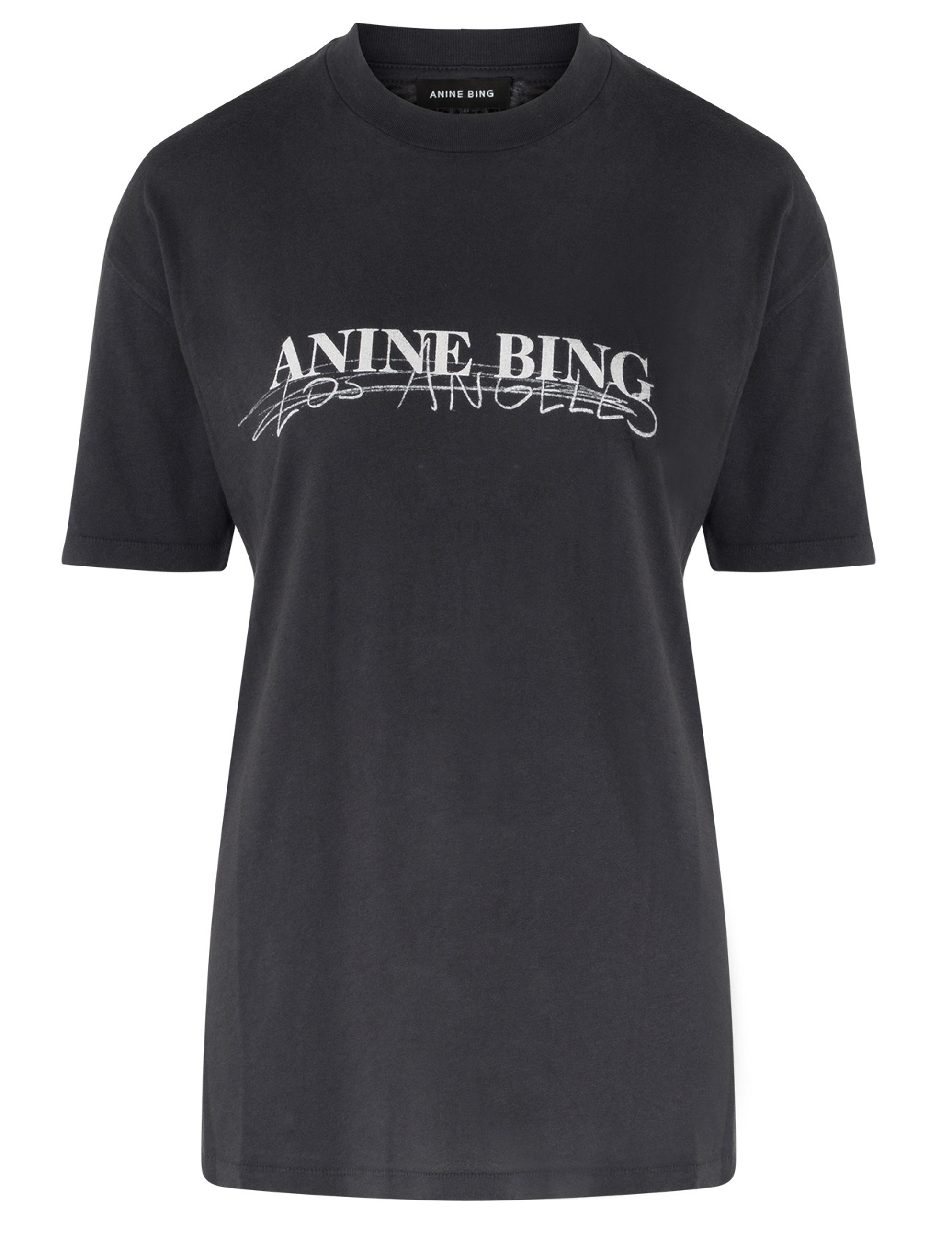 T-shirt Anine Bing Los Angeles in black cotton
