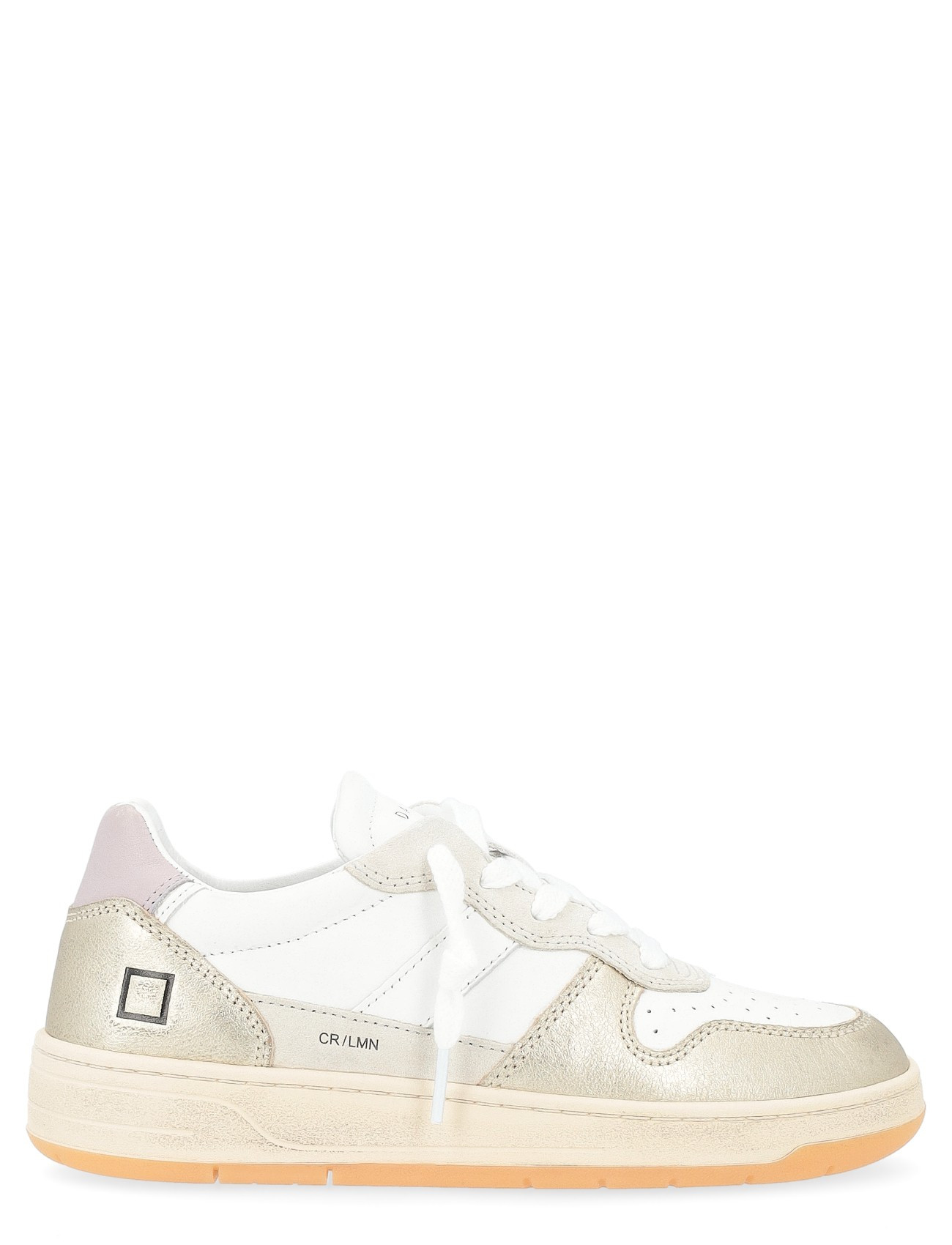 Sneaker D.A.T.E. Court 2.0 in pelle bianca con dettagli platino
