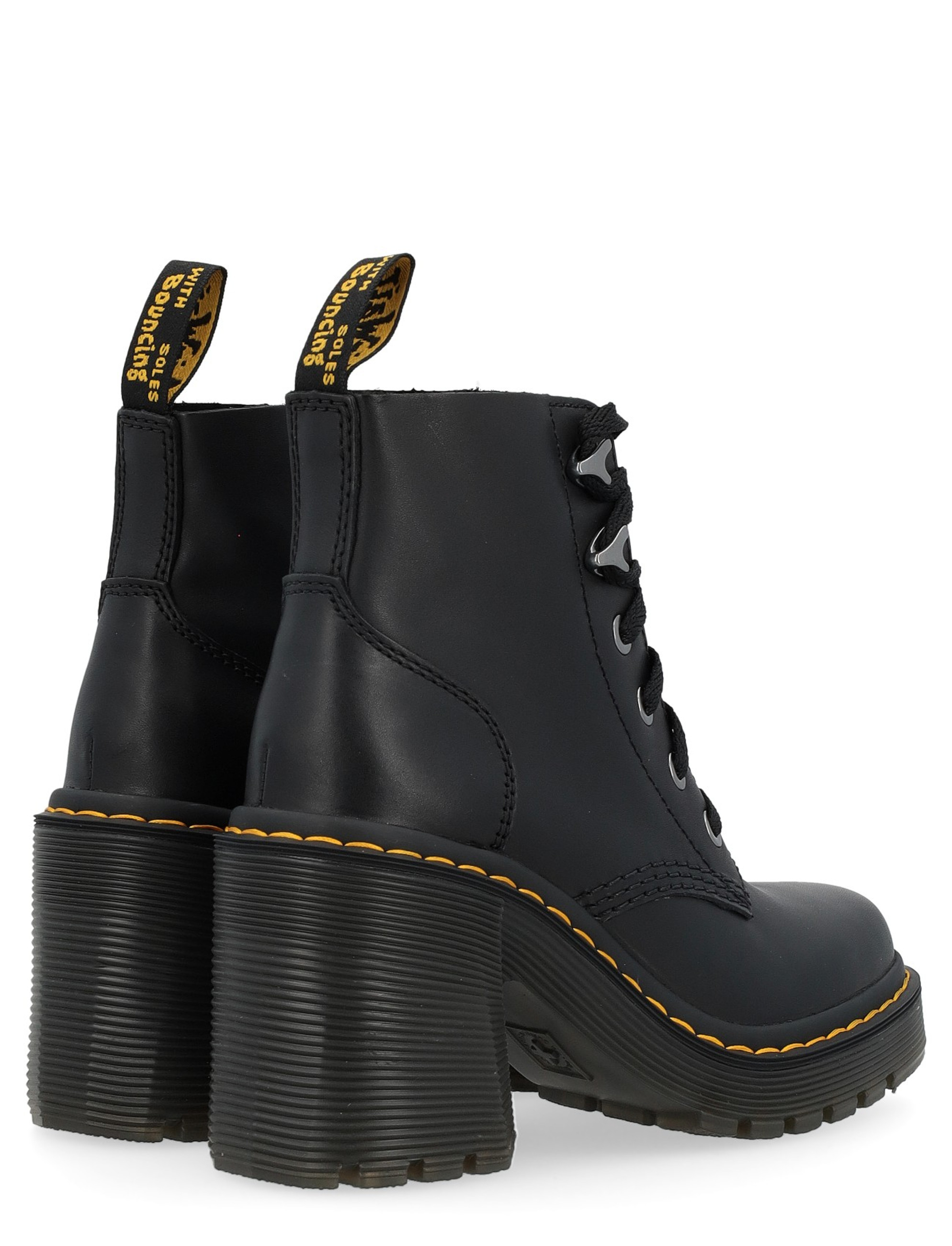 Dr. Martens Jesy ブラック Jesy Sendal Leather Lace Up Flared Heel Boots in Black | Dr