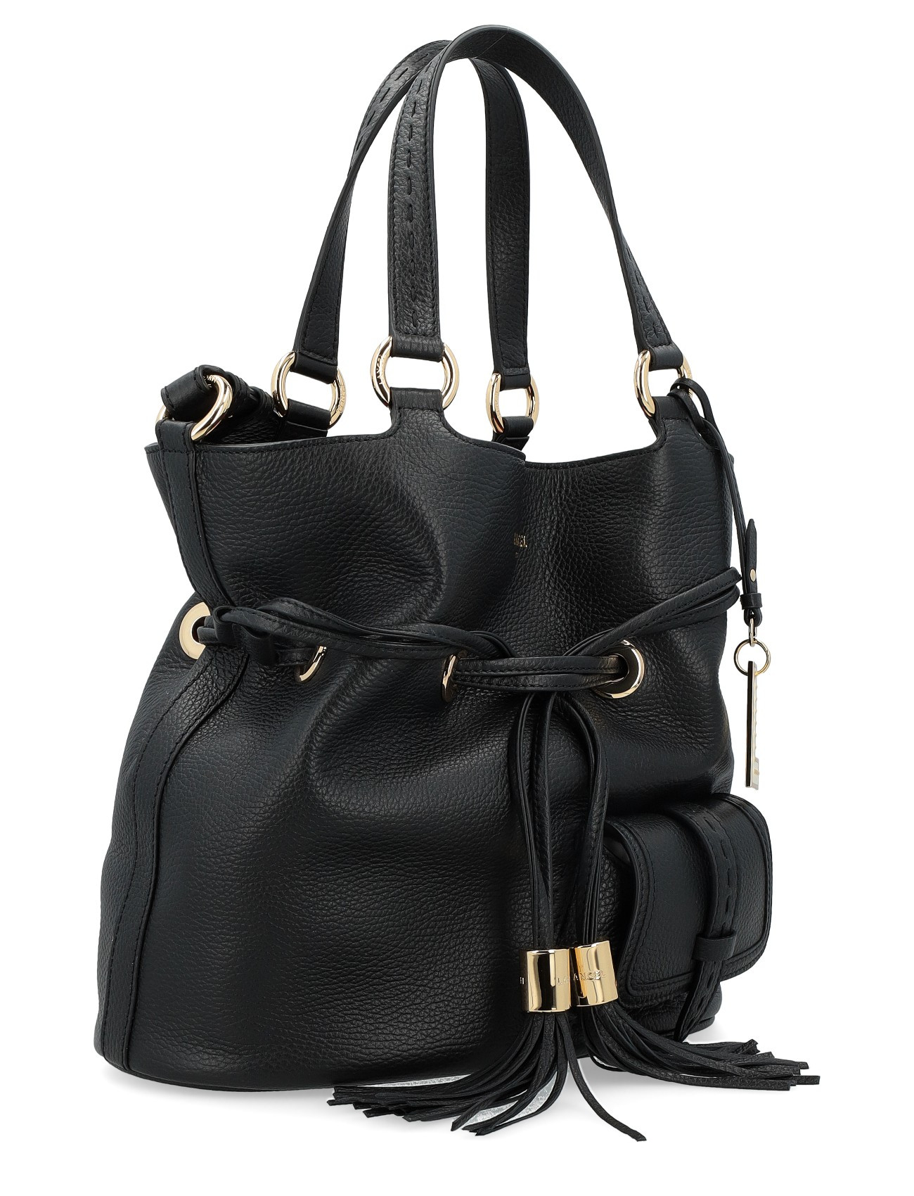 Lancel Premier Flirt bucket bag in black leather