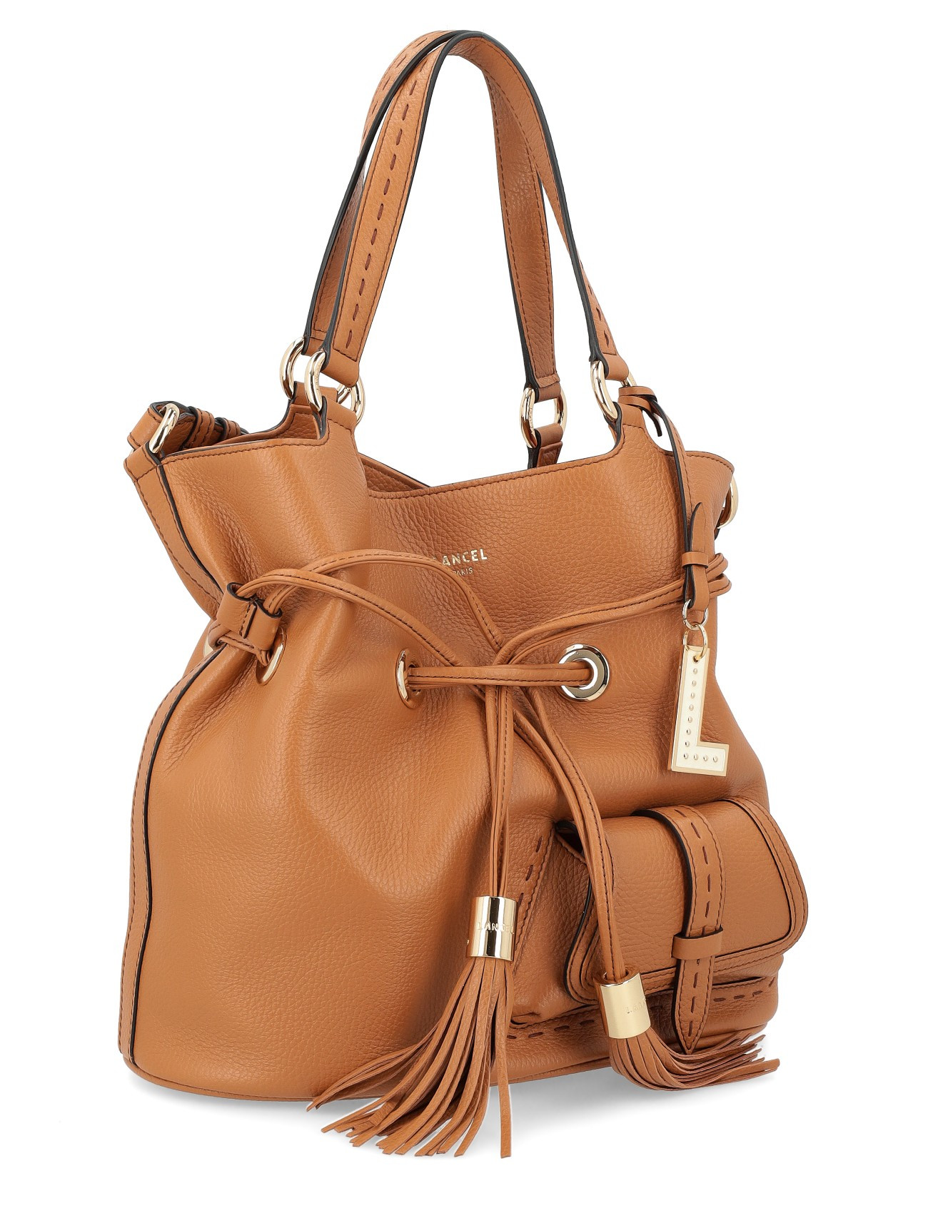 Lancel Premier Flirt Sac seau en cuir camel