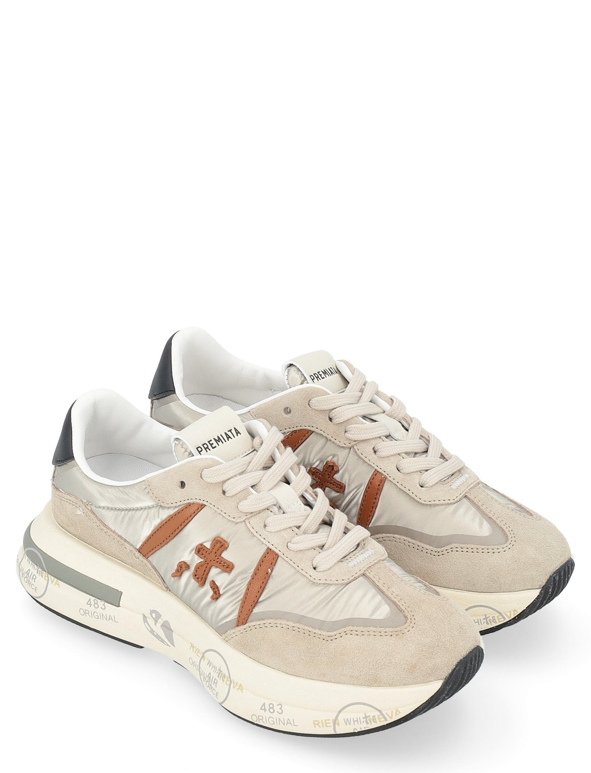 スニーカー PREMIATA CASSIE SNEAKERS IN CROCHET AND SUEDE Sneaker Premiata Cassie in beige leather and fabric