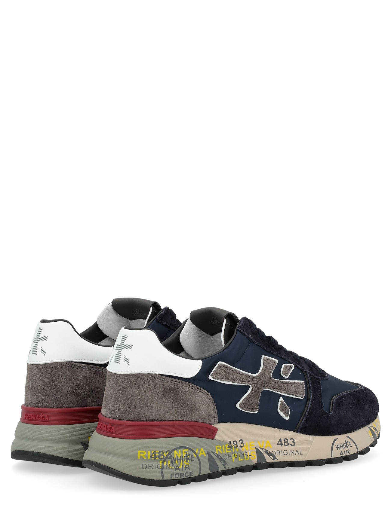 Premiata Mick sneaker in blue and gray suede and nylon