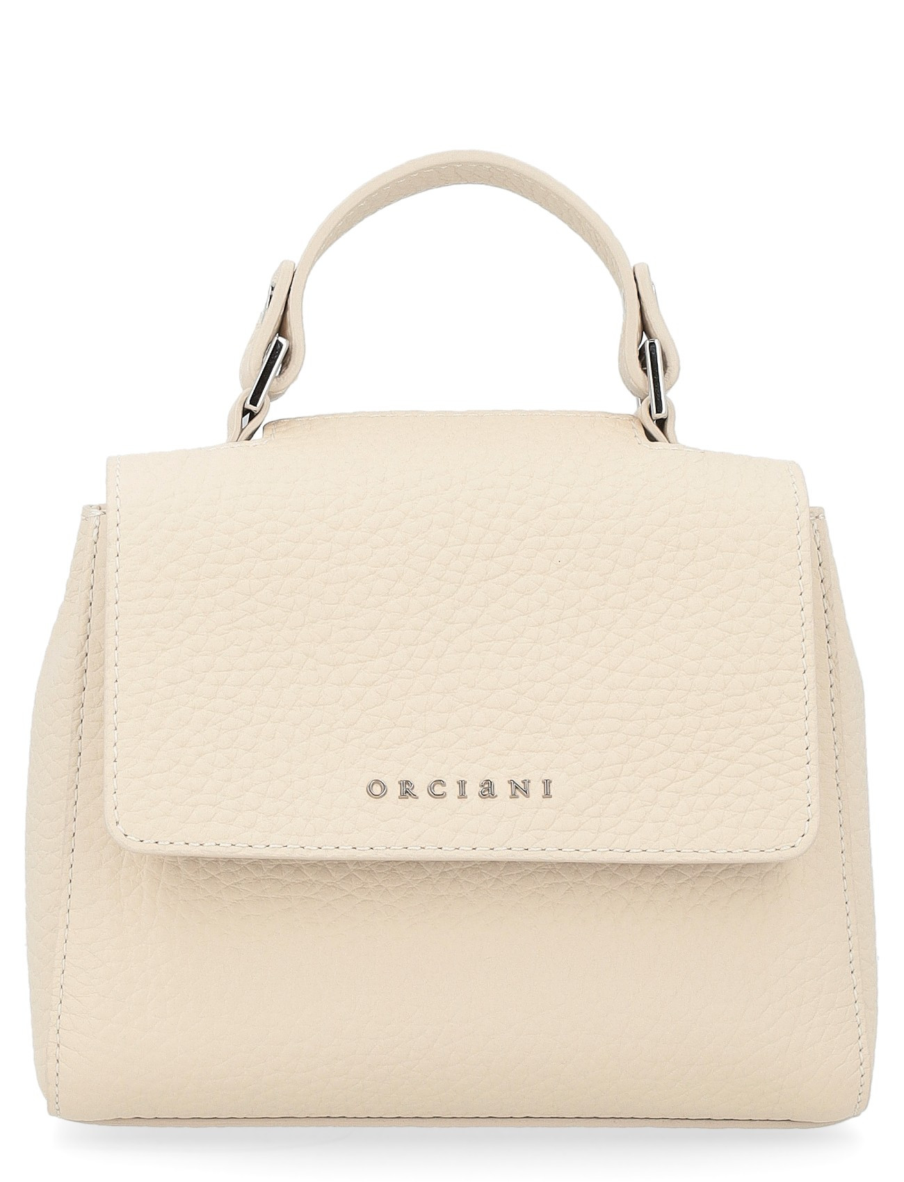 Borsa Orciani Sveva Soft Mini in pelle martellata color avorio