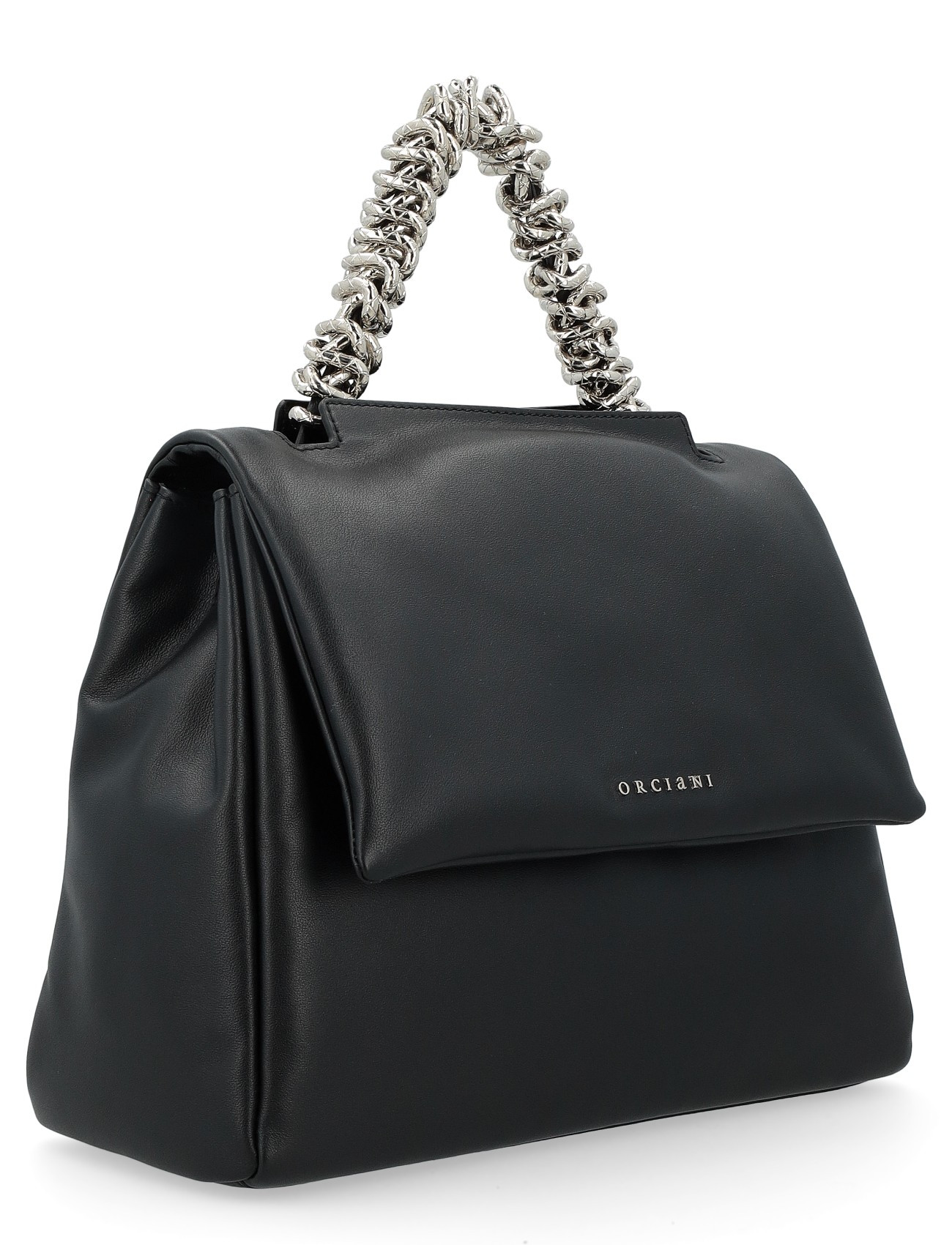 Borsa Orciani Sveva Soft Media in pelle imbottita nera