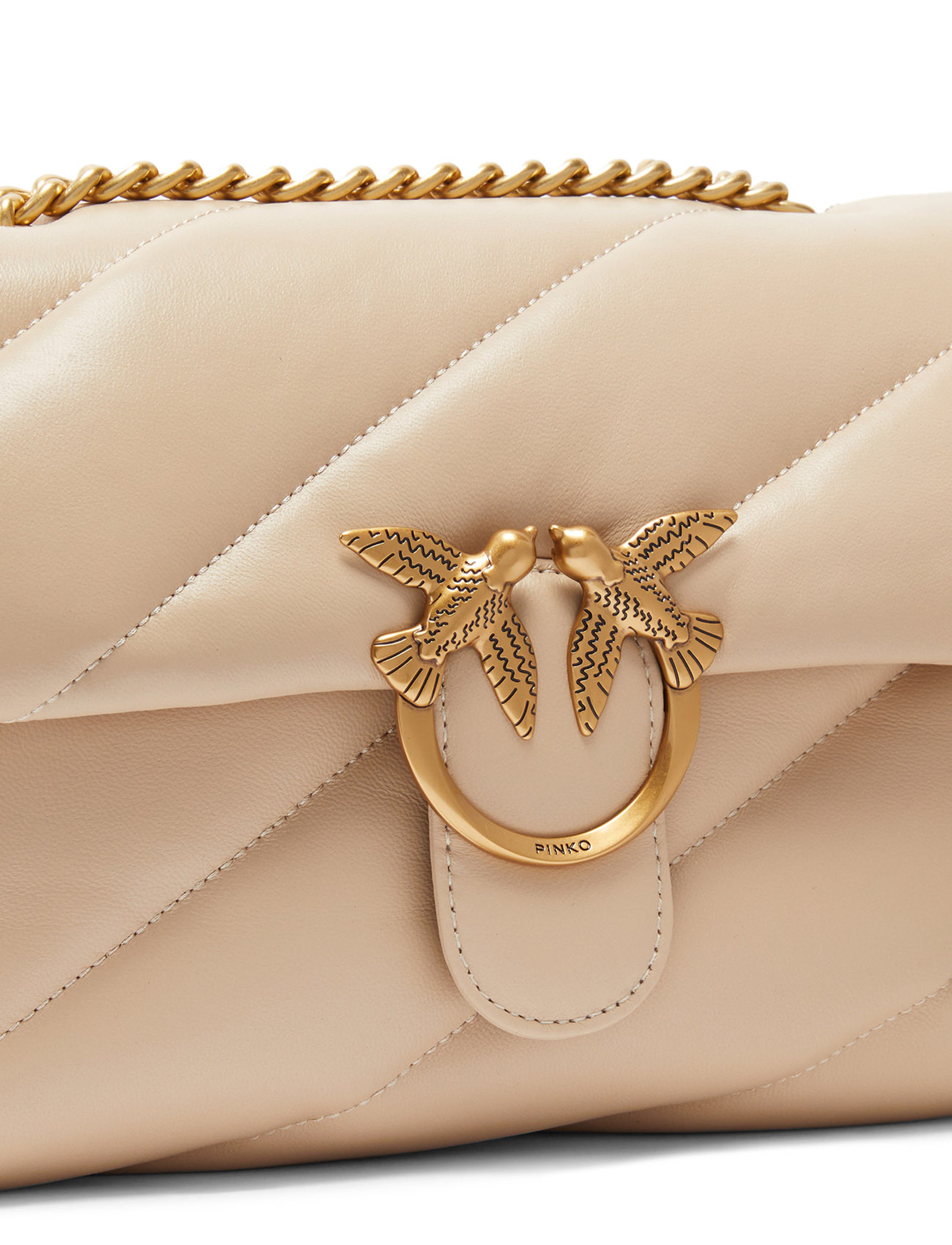 【関税&送料込】Pinko Bags Beige Bag Pinko Classic Love Bag Puff in beige nappa leather