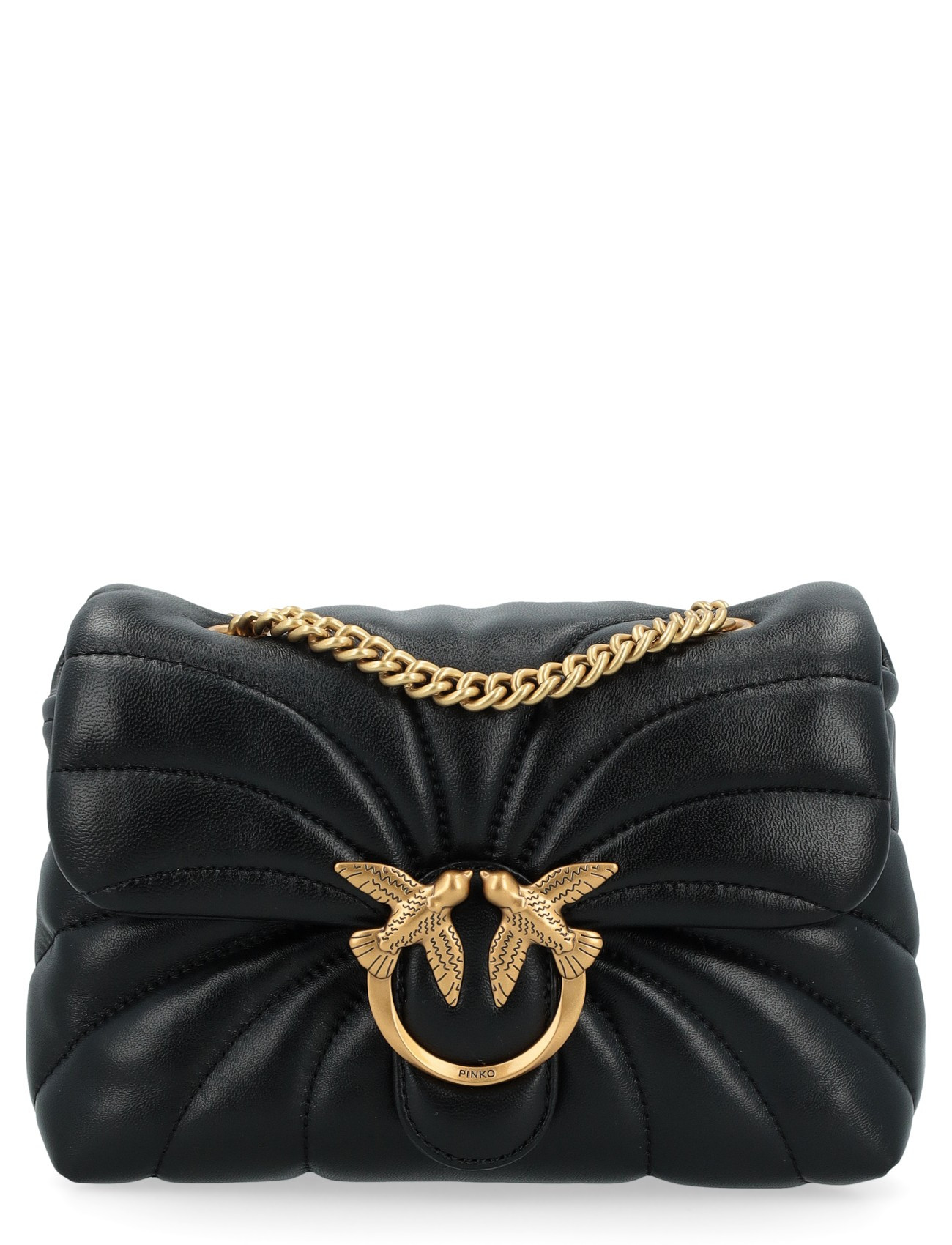 Borsa Pinko Mini Love Bag Puff in nappa nera