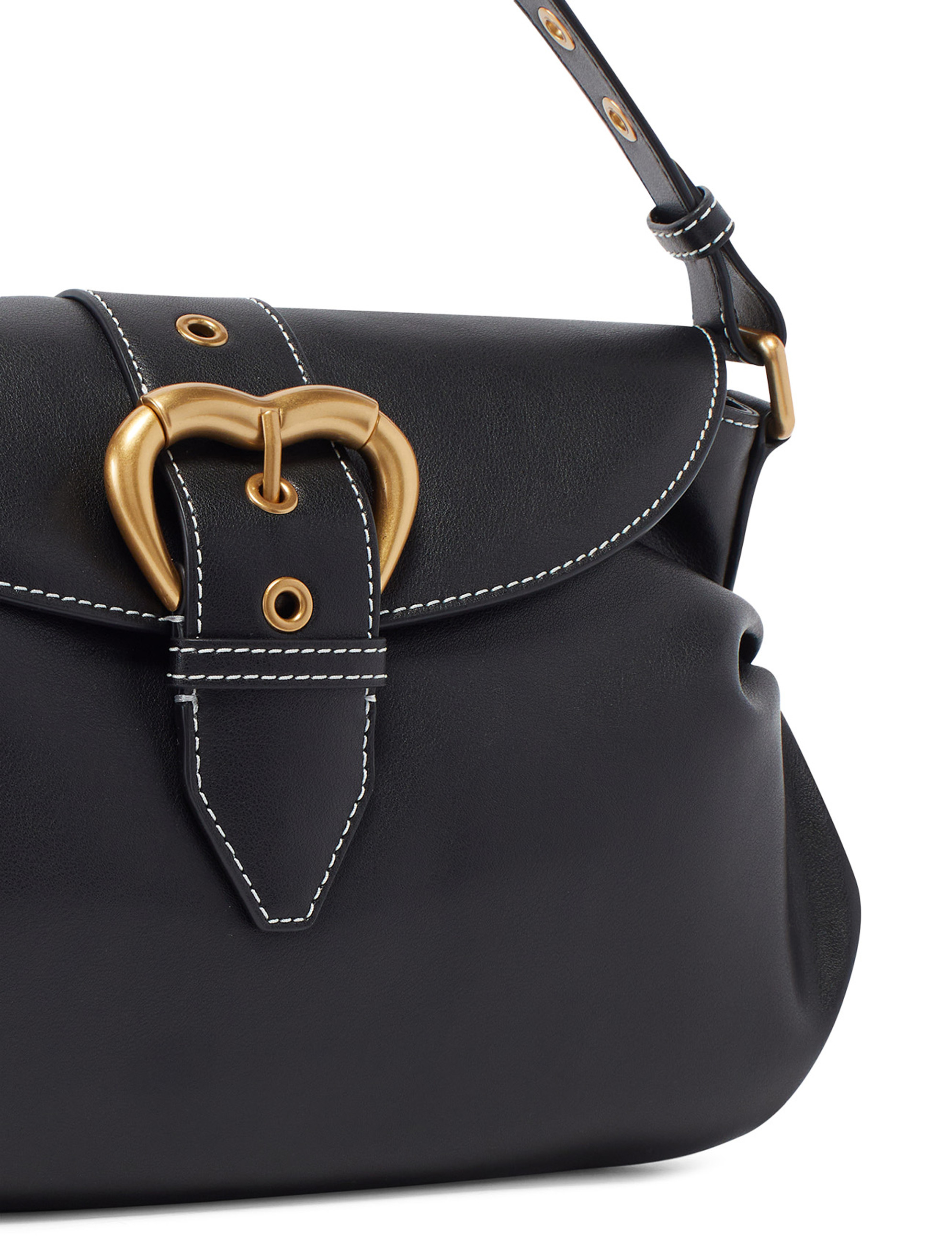 ショルダーバッグ・ポシェット PINKO SS25 Pinko Bags.. Black (100062 A0F1Z99Q) Shoulder bag Pinko Jolene in black leather with heart buckle