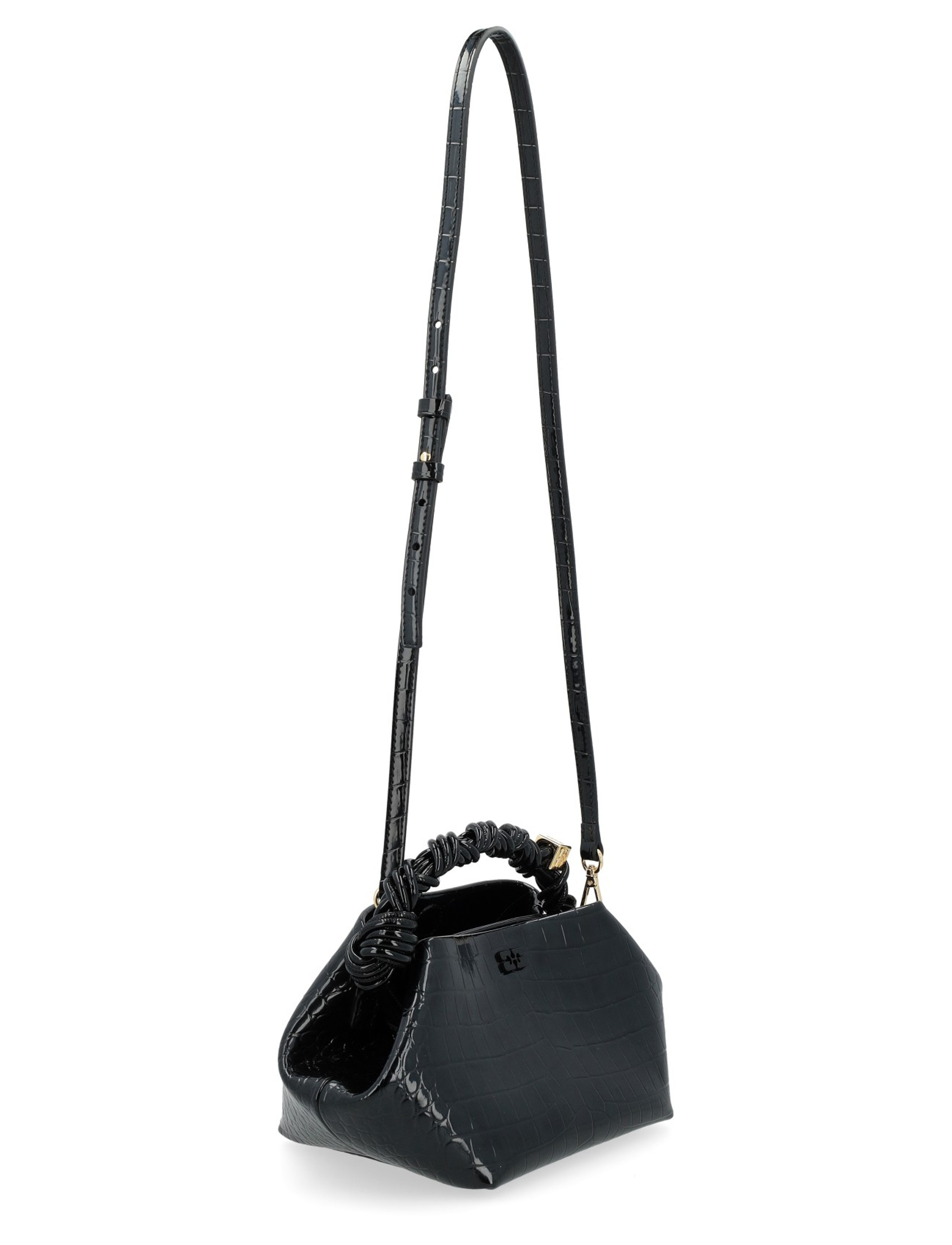 Bag Ganni Bou Bag Small in black croco leather Bag Ganni Bou Bag Small in black croco leather