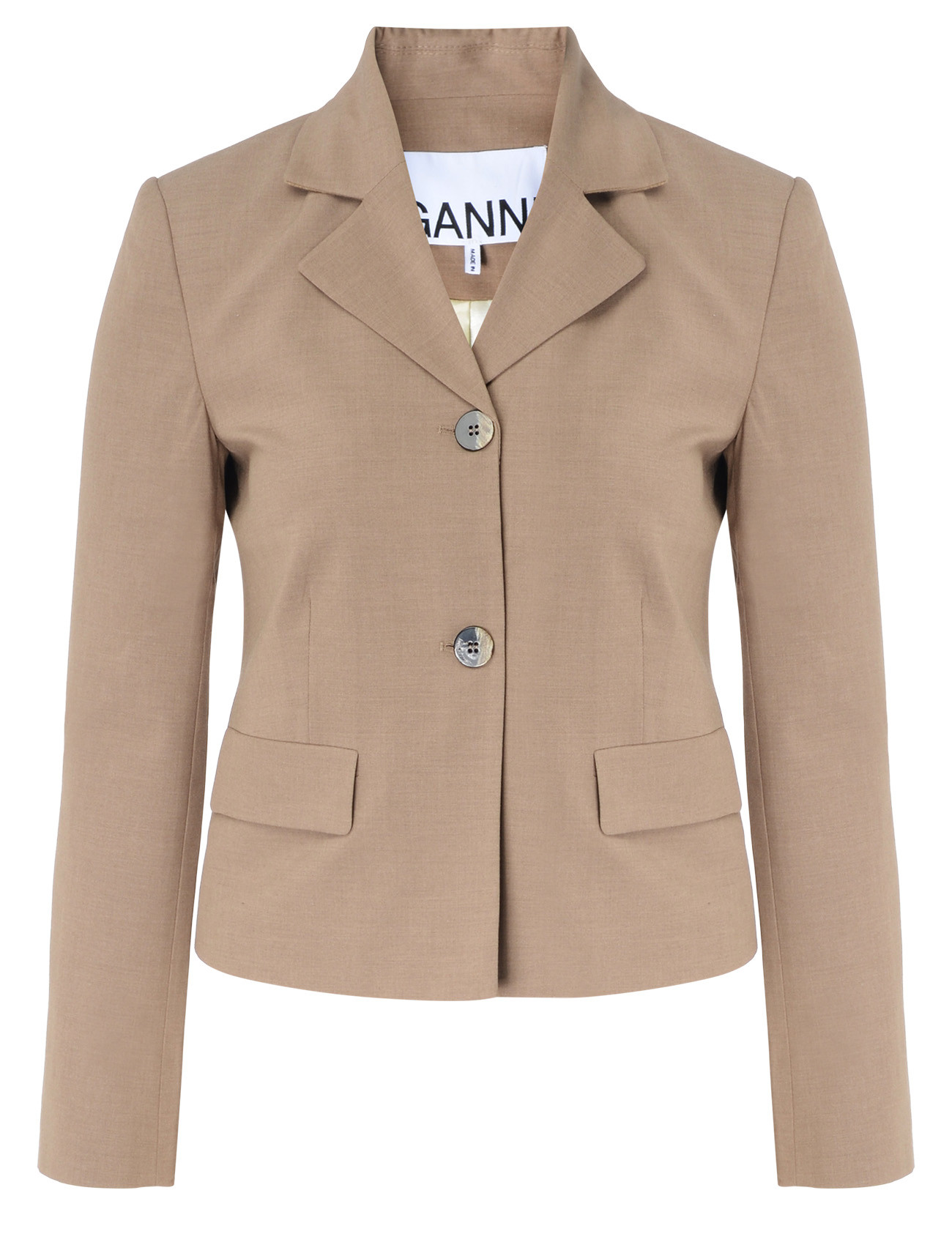 Taillierter Blazer Ganni Braun meliert