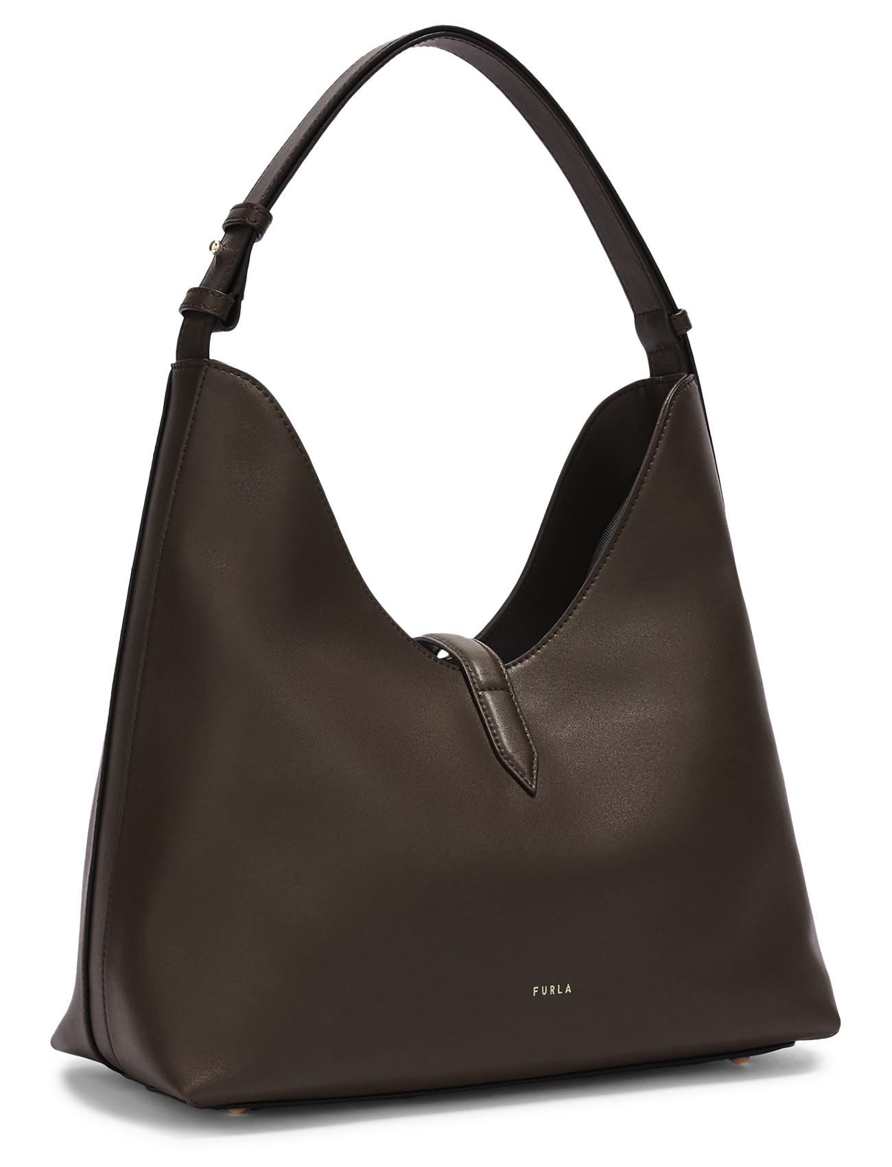 Borsa Furla Goccia in pelle liscia marrone